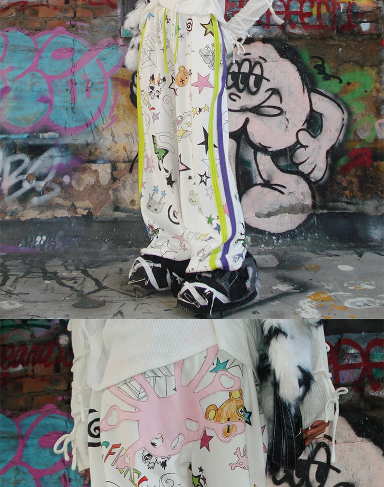 Pantalones de chándal con estampado de grafiti