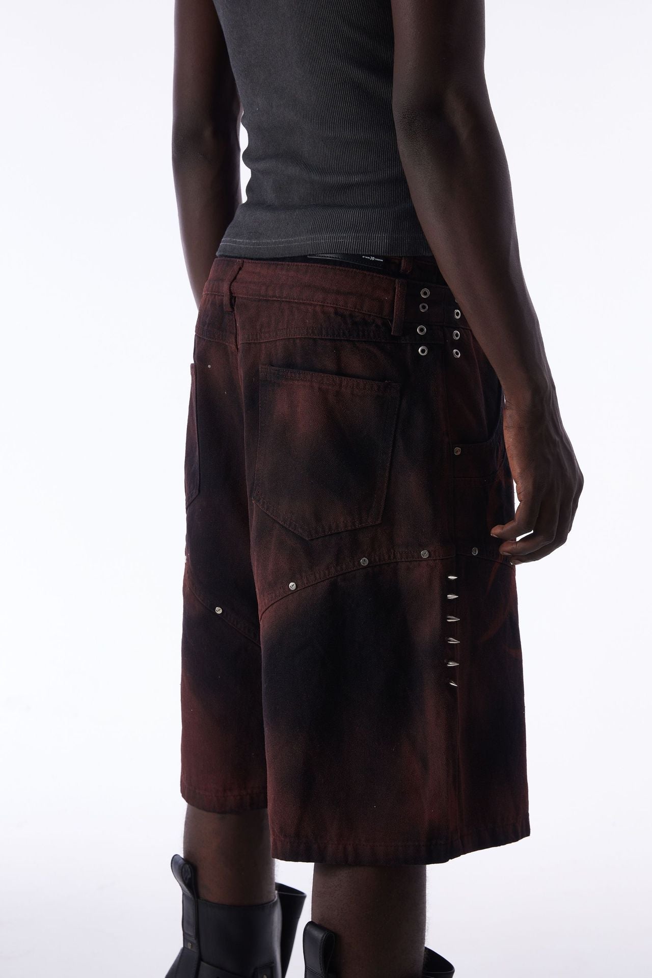 Washed Graffiti Dirty-Dye Denim Jort