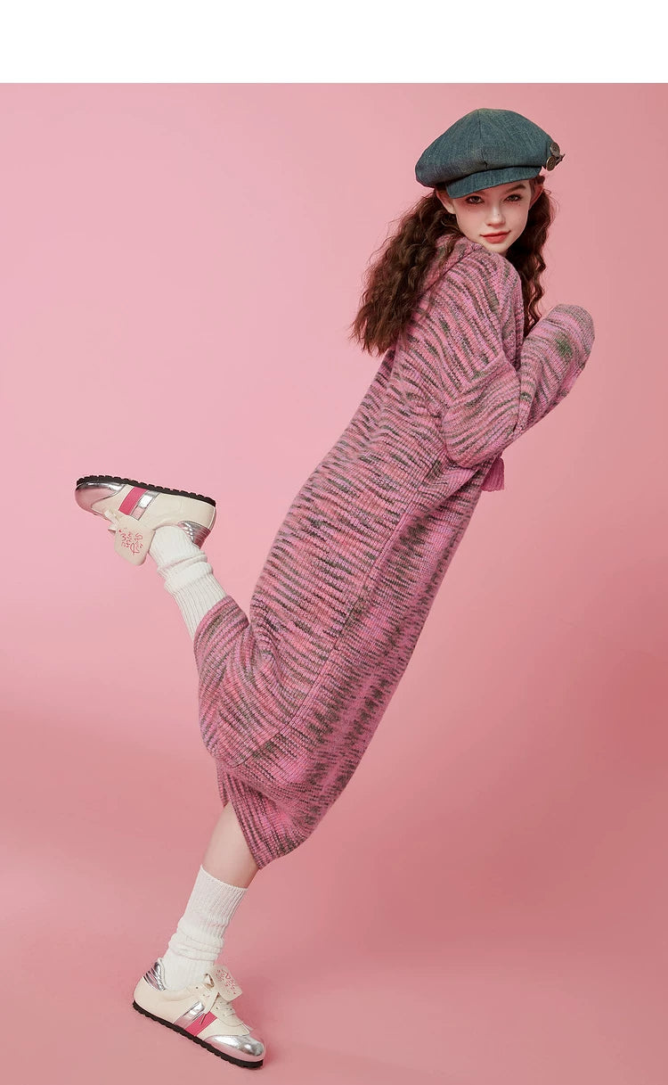 Hooded Knit Sweater Dress