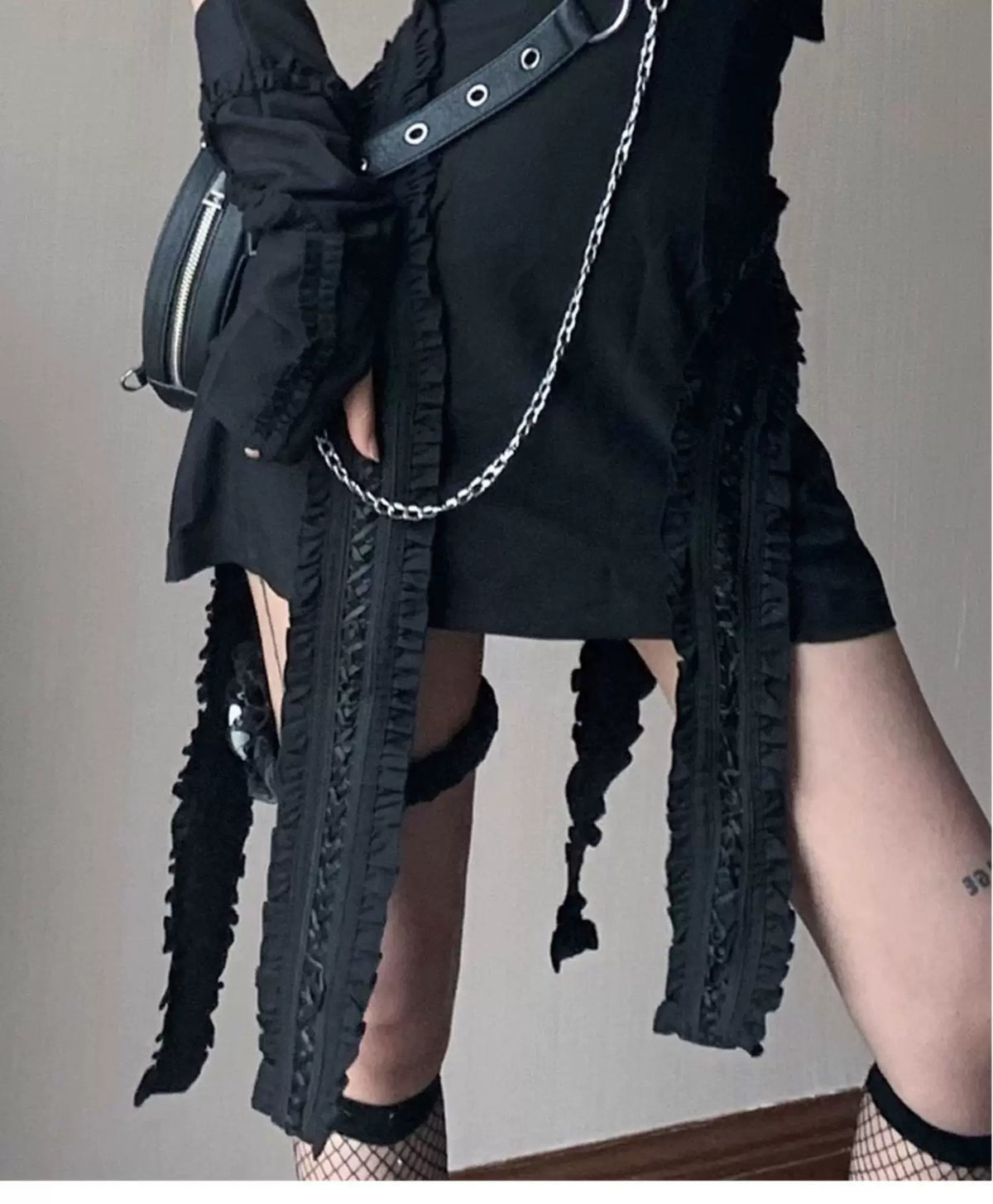 Ruffle Patchwork Sleeveless Dress