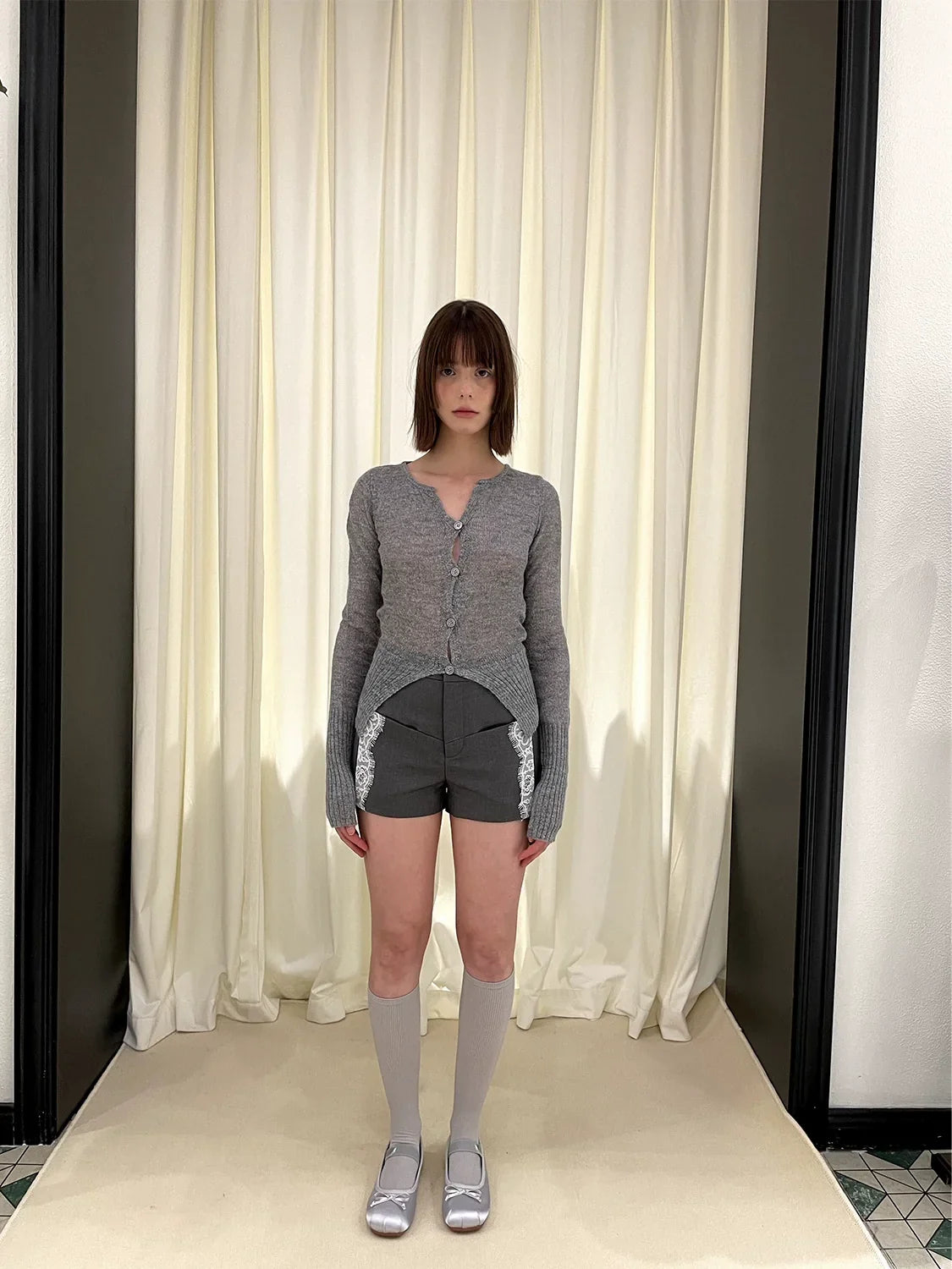 Cropped Knit Cardigan