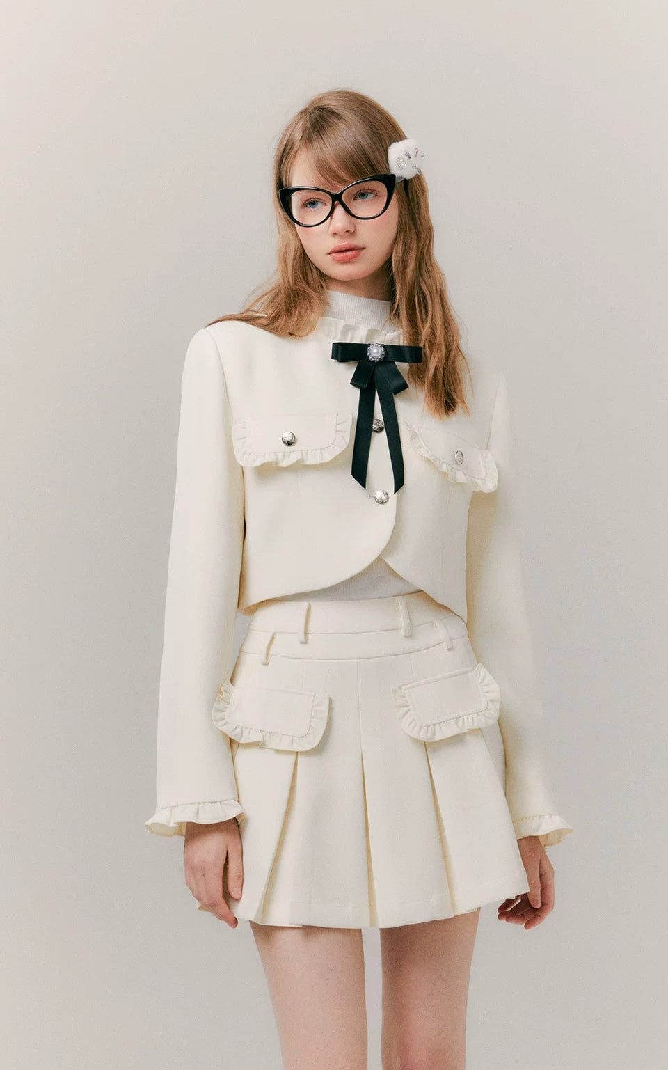 Pleated Skirt & Slim Tailored Jacket Setup