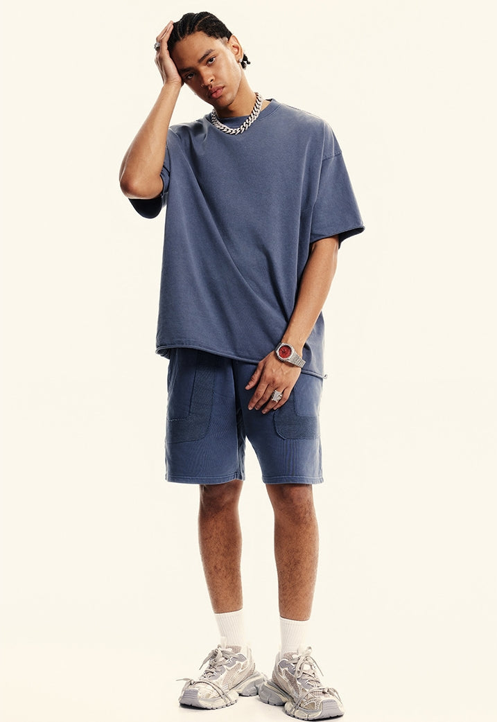 Washed Heavyweight Short Sleeve T-Shirt & Short Sweatpants Setup