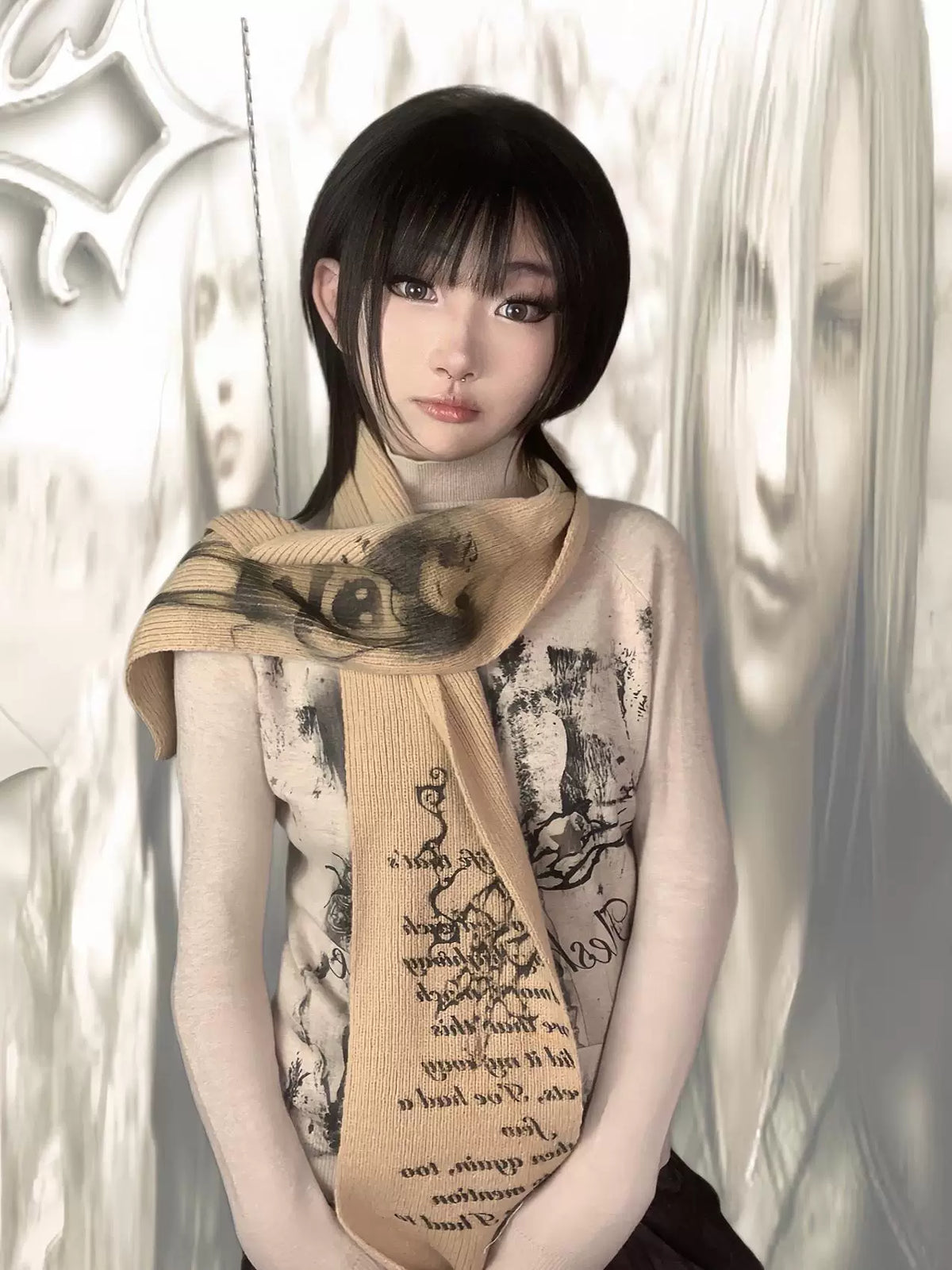 Cartoon Knit Scarf
