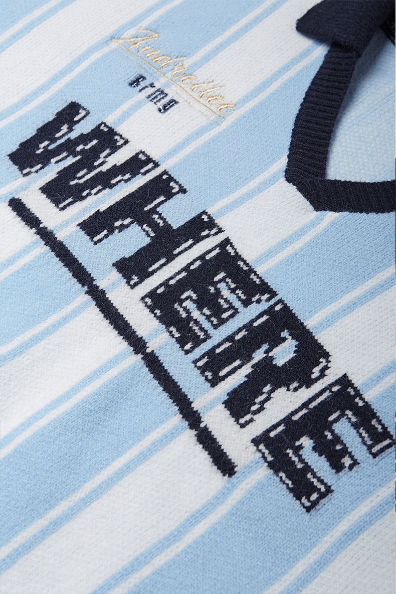 Suéter de punto holgado retro a rayas unisex