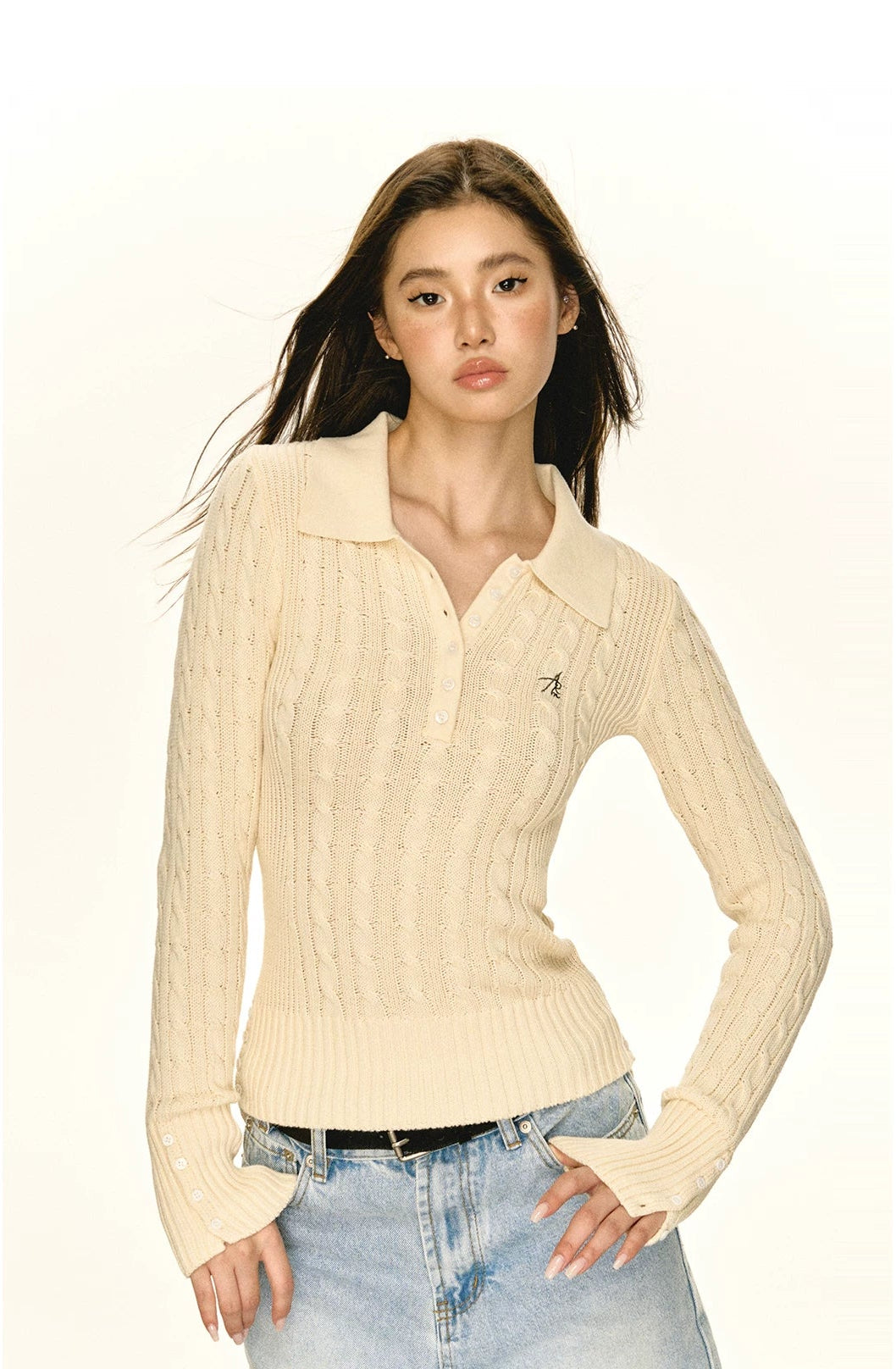 Slim Fit Polo Knit Sweater