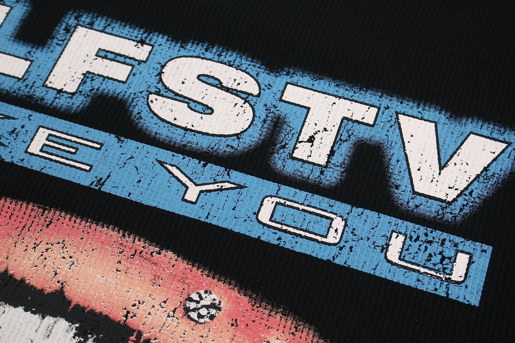 Waffle Graffiti Print Short Sleeve T-Shirt