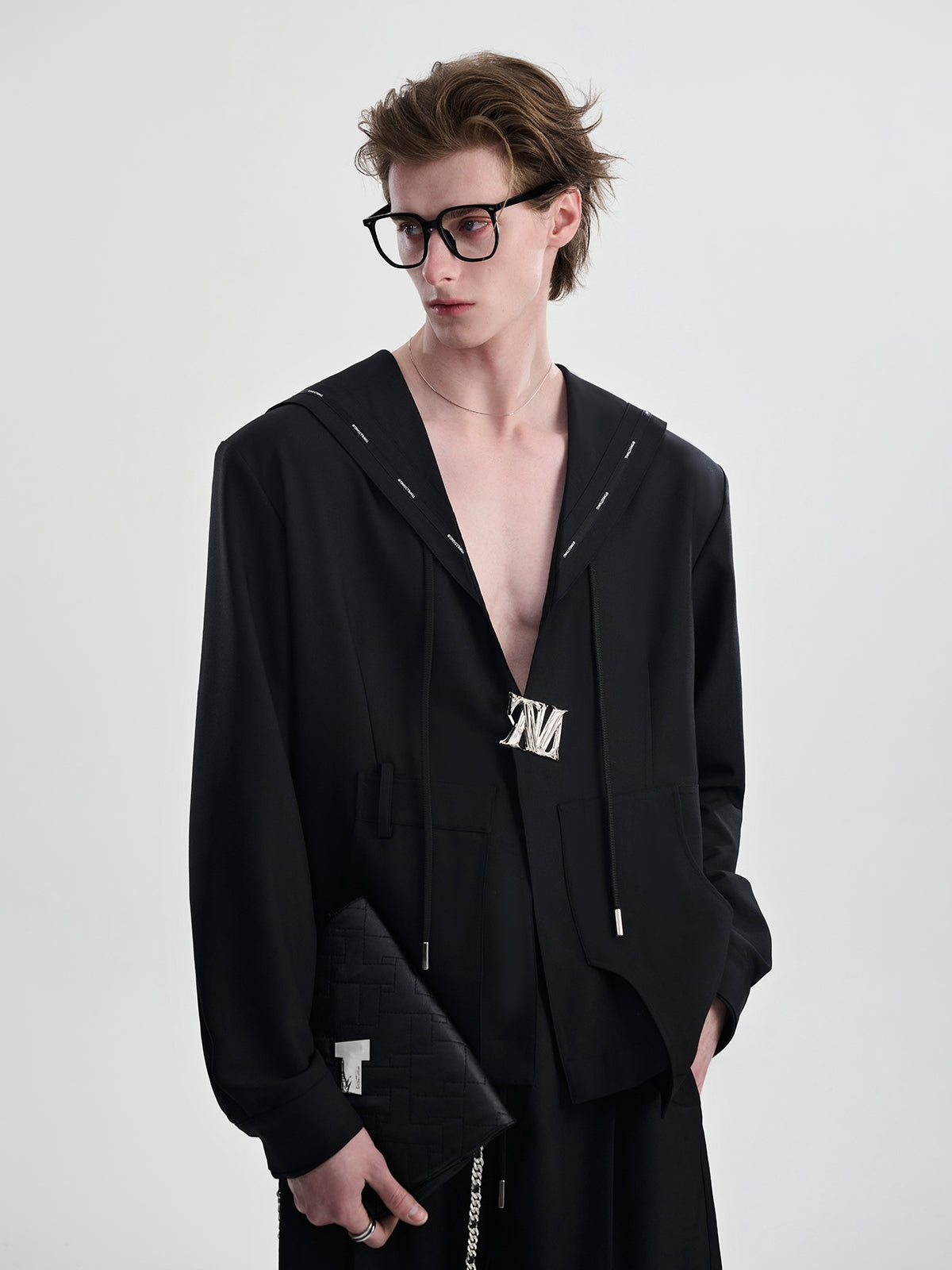 Sailor Collar V-neck Long Sleeve Shirt & Short Sleeve Shirt & Wide Leg Trousers & Short Trousers Setup
