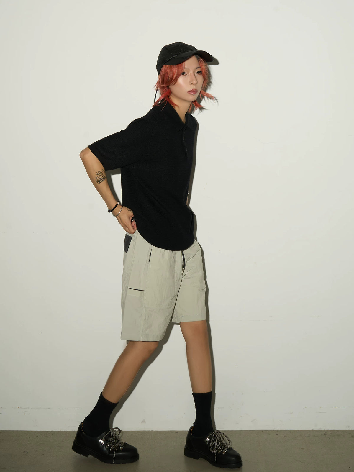 Blend Texture Polo Knit Polo Shirt