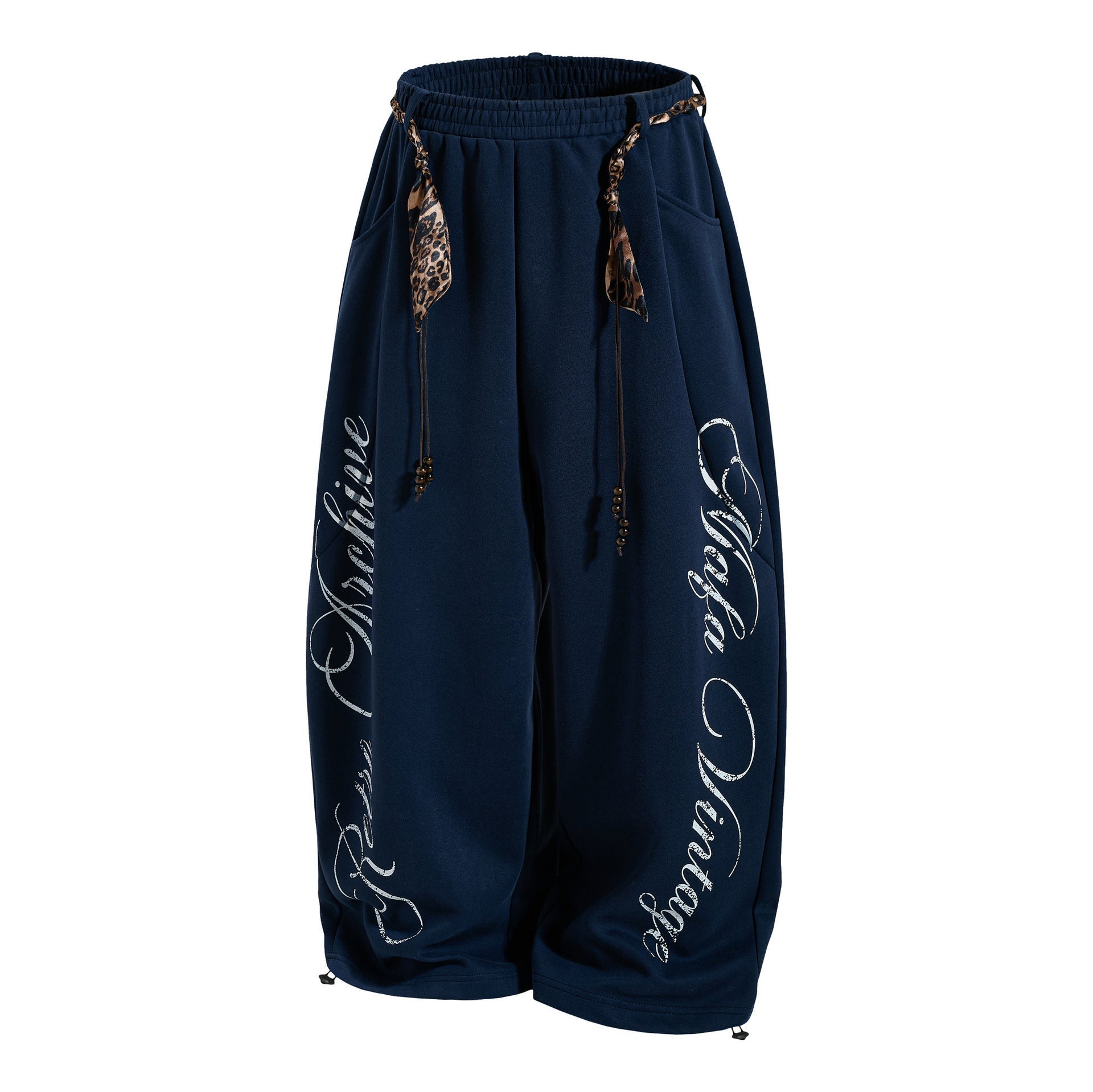 Sporty Curved Wide Leg Pants