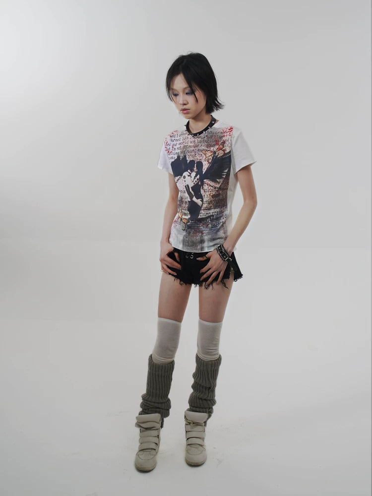 Letter Print Short Sleeve T-Shirt