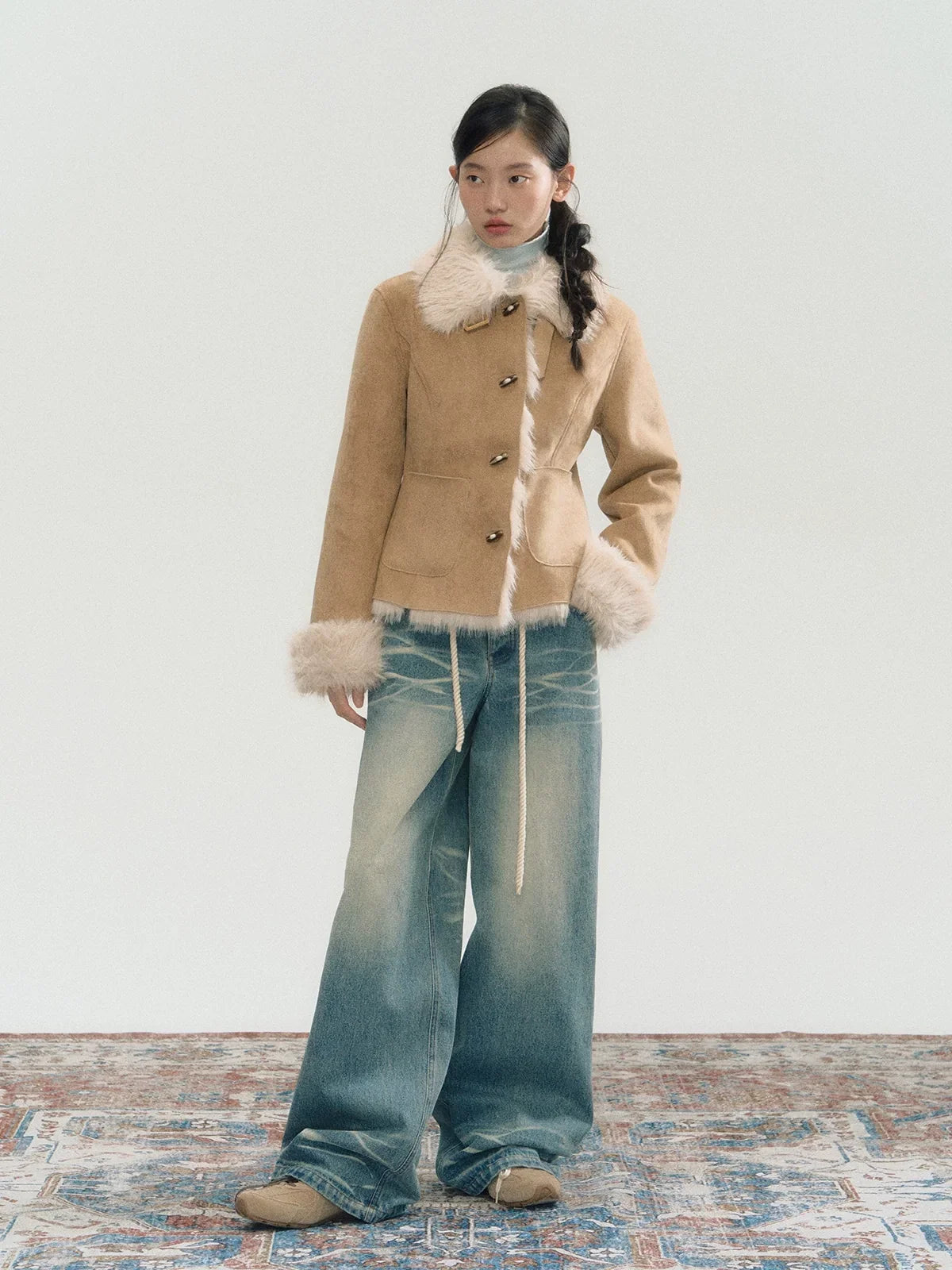 Fake Shearling Thick Jacket
