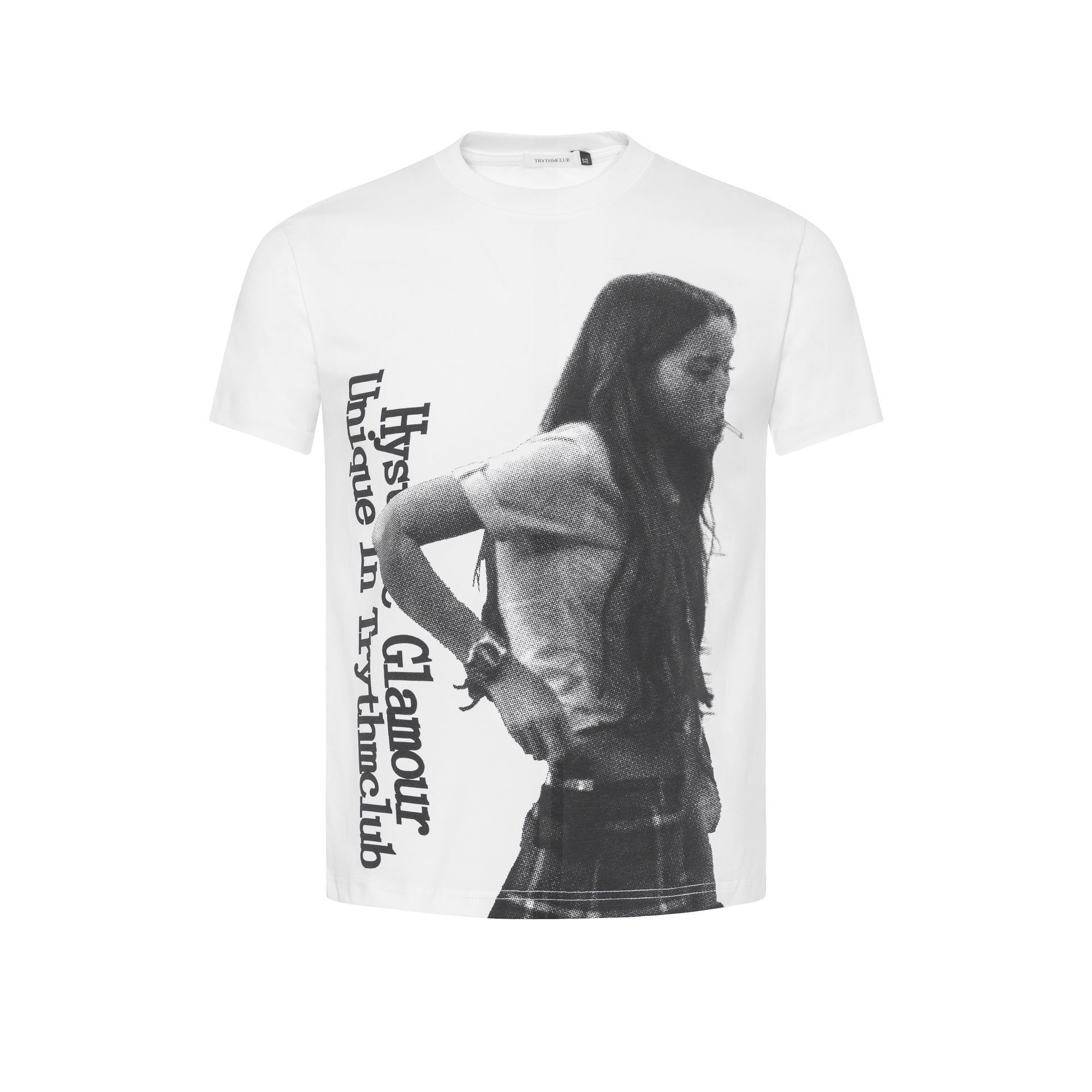 Sorona Figure Print Small Collar Short Sleeve T-Shirt