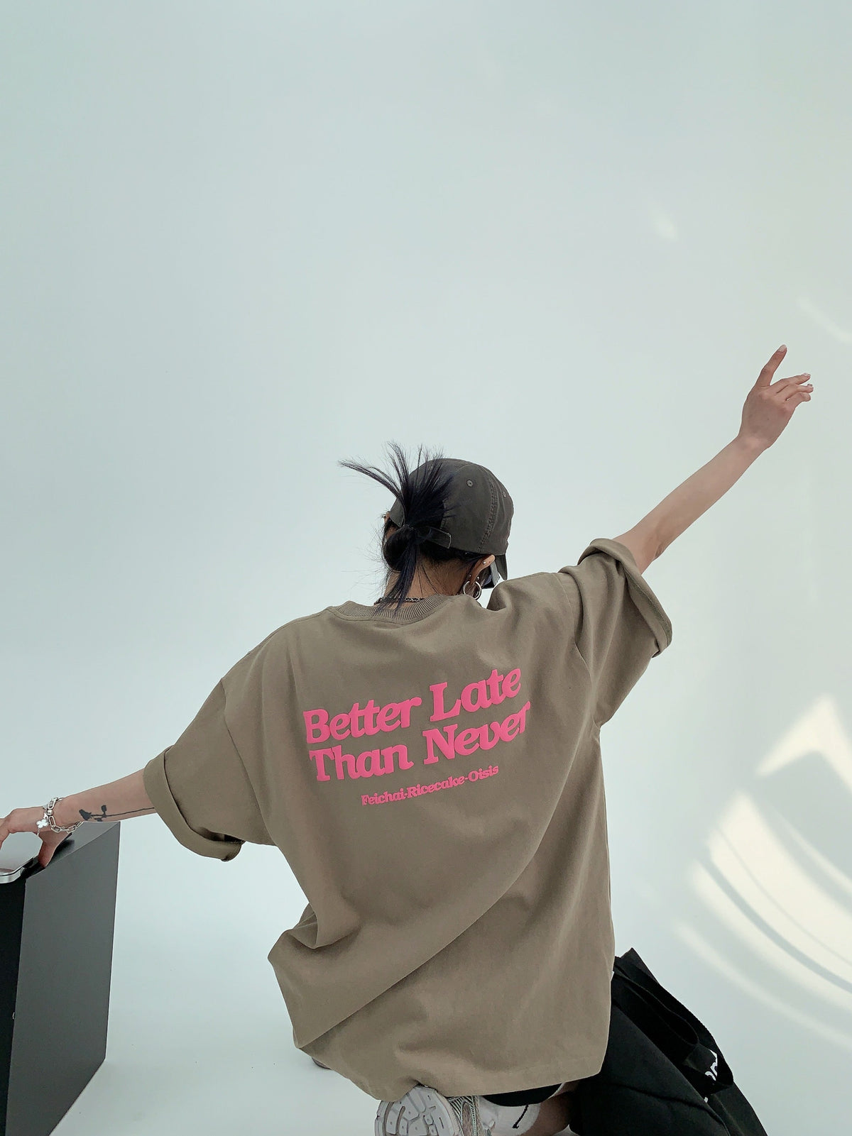 Pink Print Oversize Short Sleeve T-Shirt