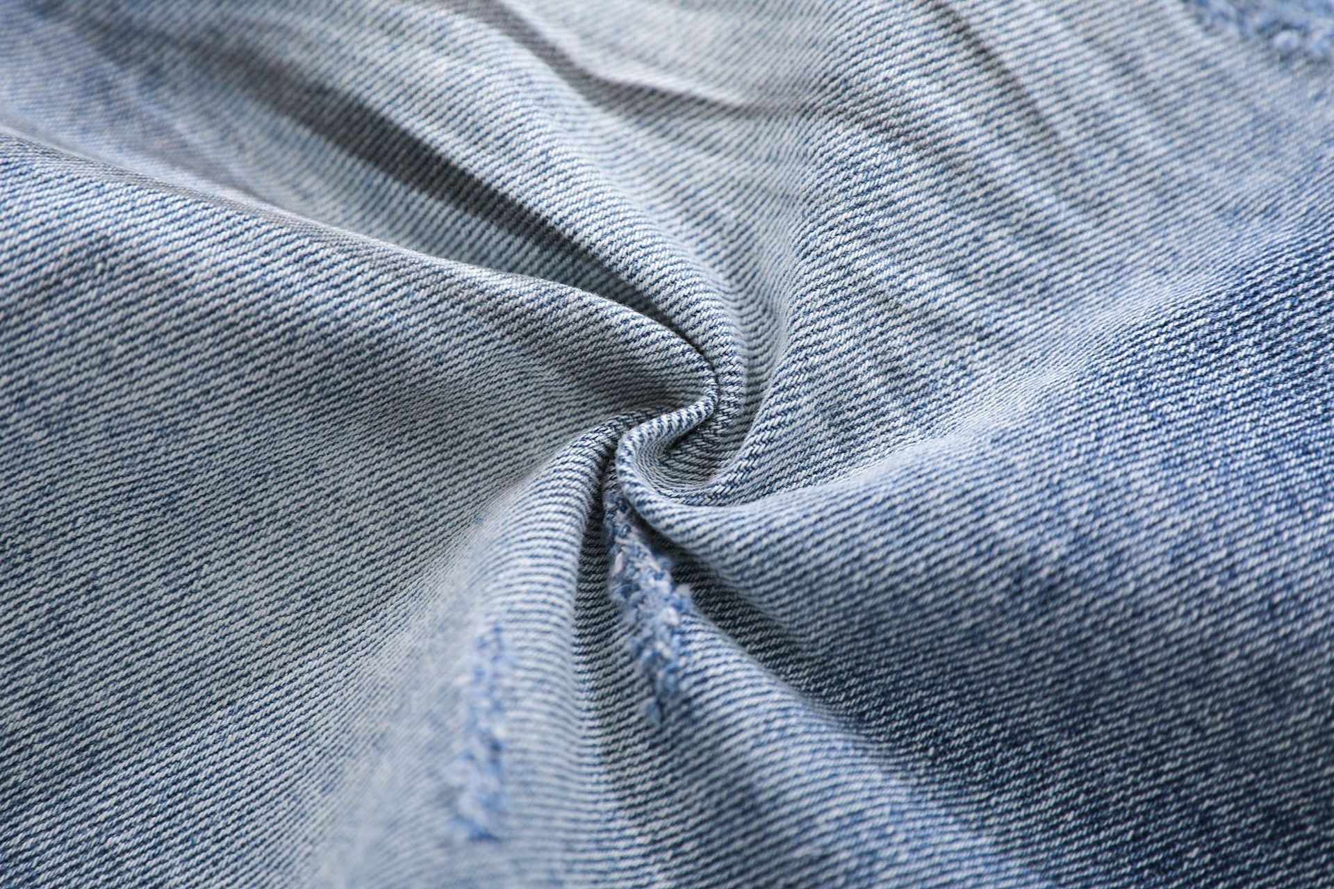 Whisker Washed Wide Leg Denim Jort