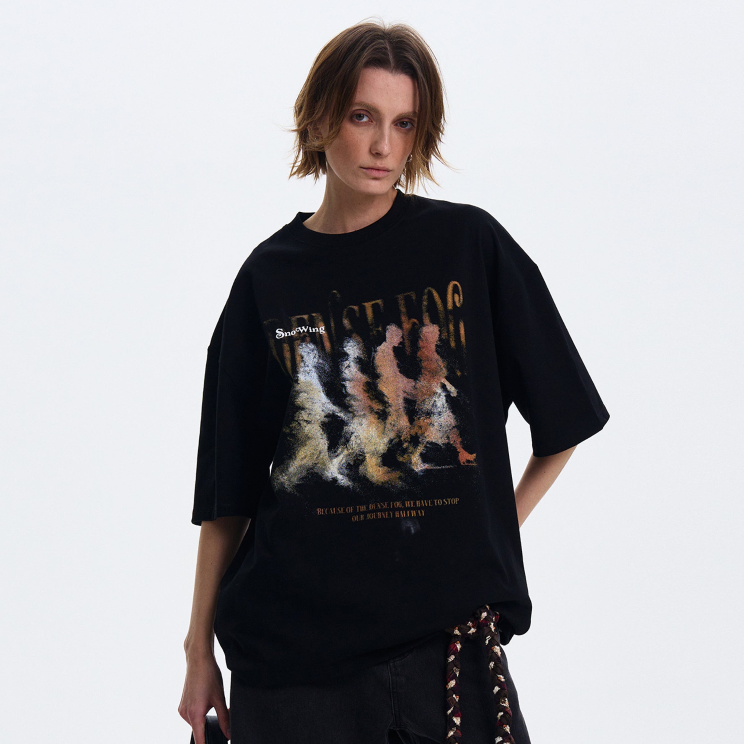 Blurred Character Printed T-Shirt