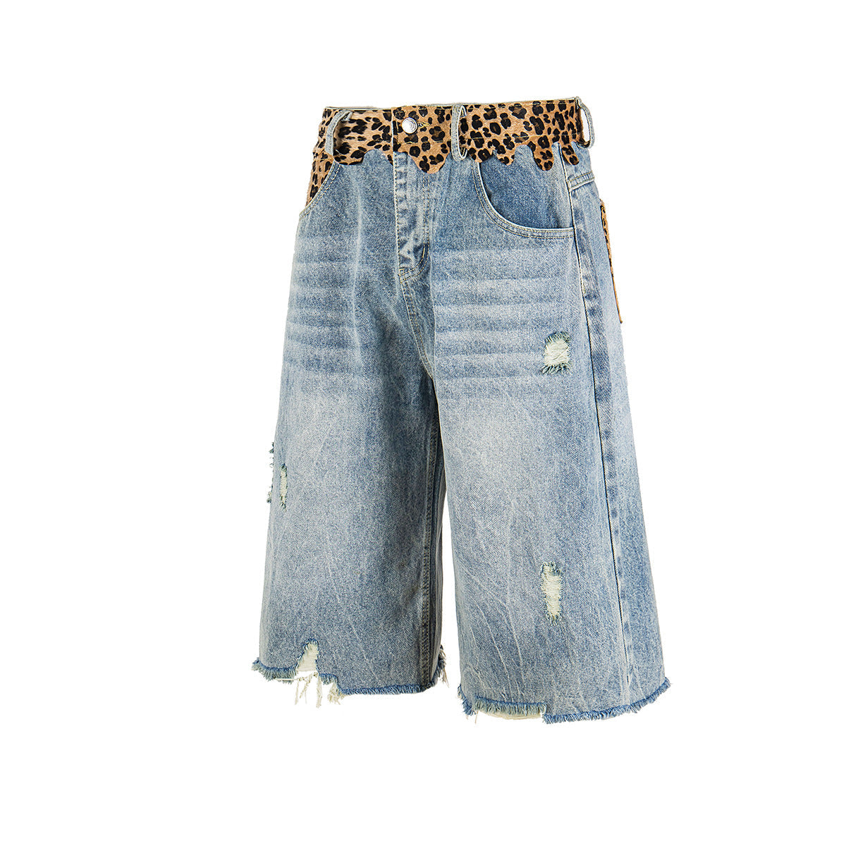 Leopard Print Damage Jort