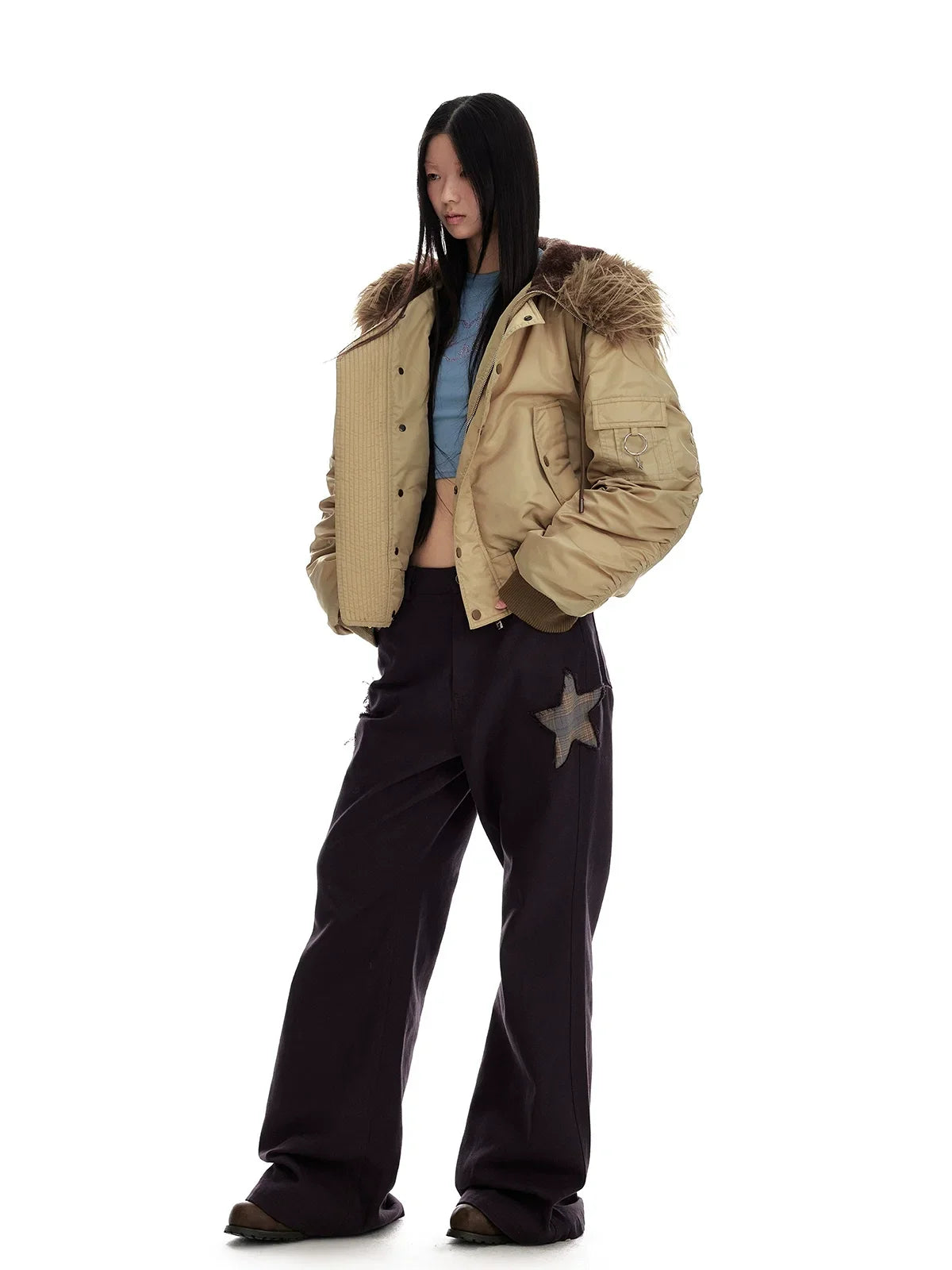Star Patch Flare Pants