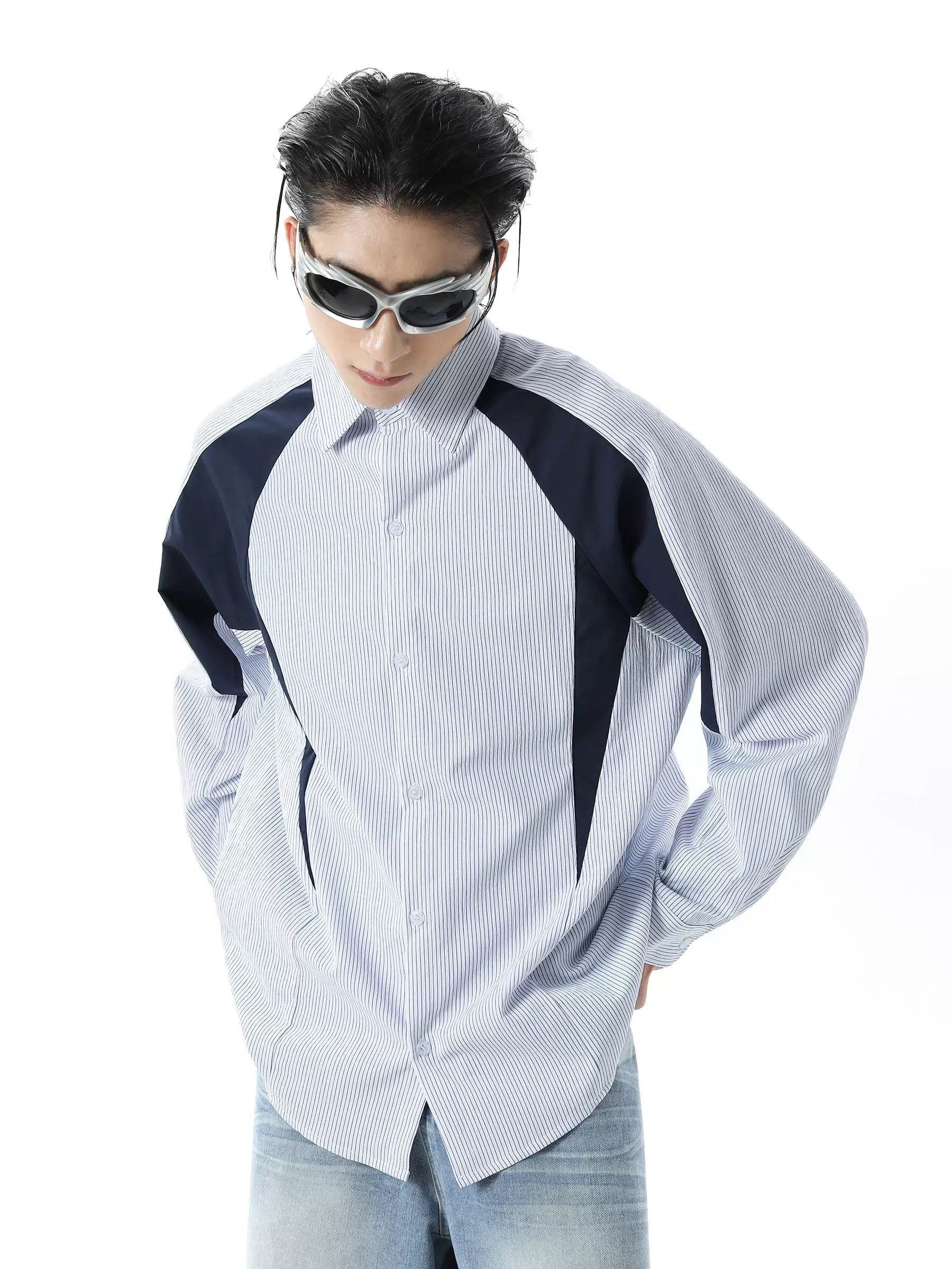 Colorblock Stripe Long Sleeve Shirt