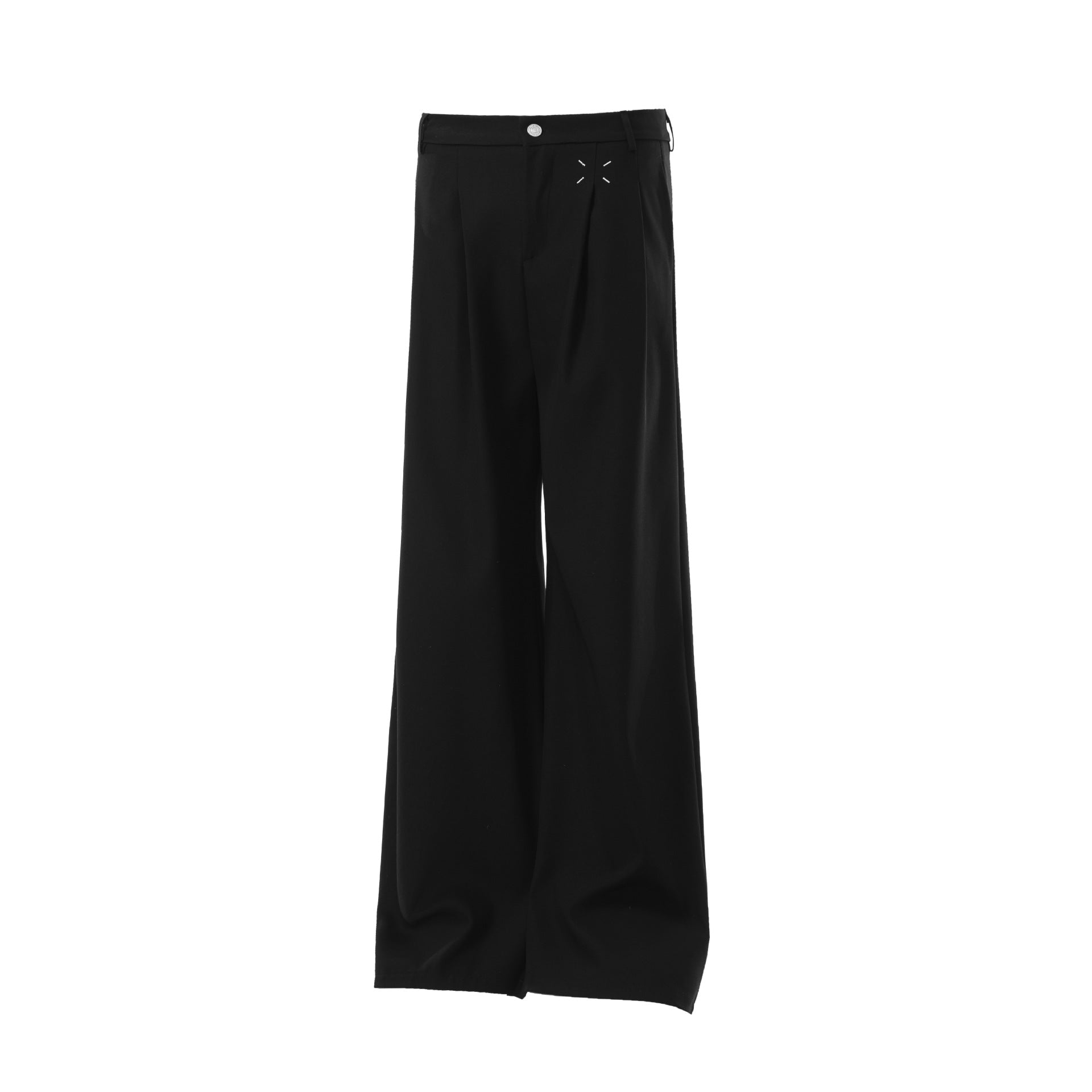 Drape Pleats Wide Leg Trousers