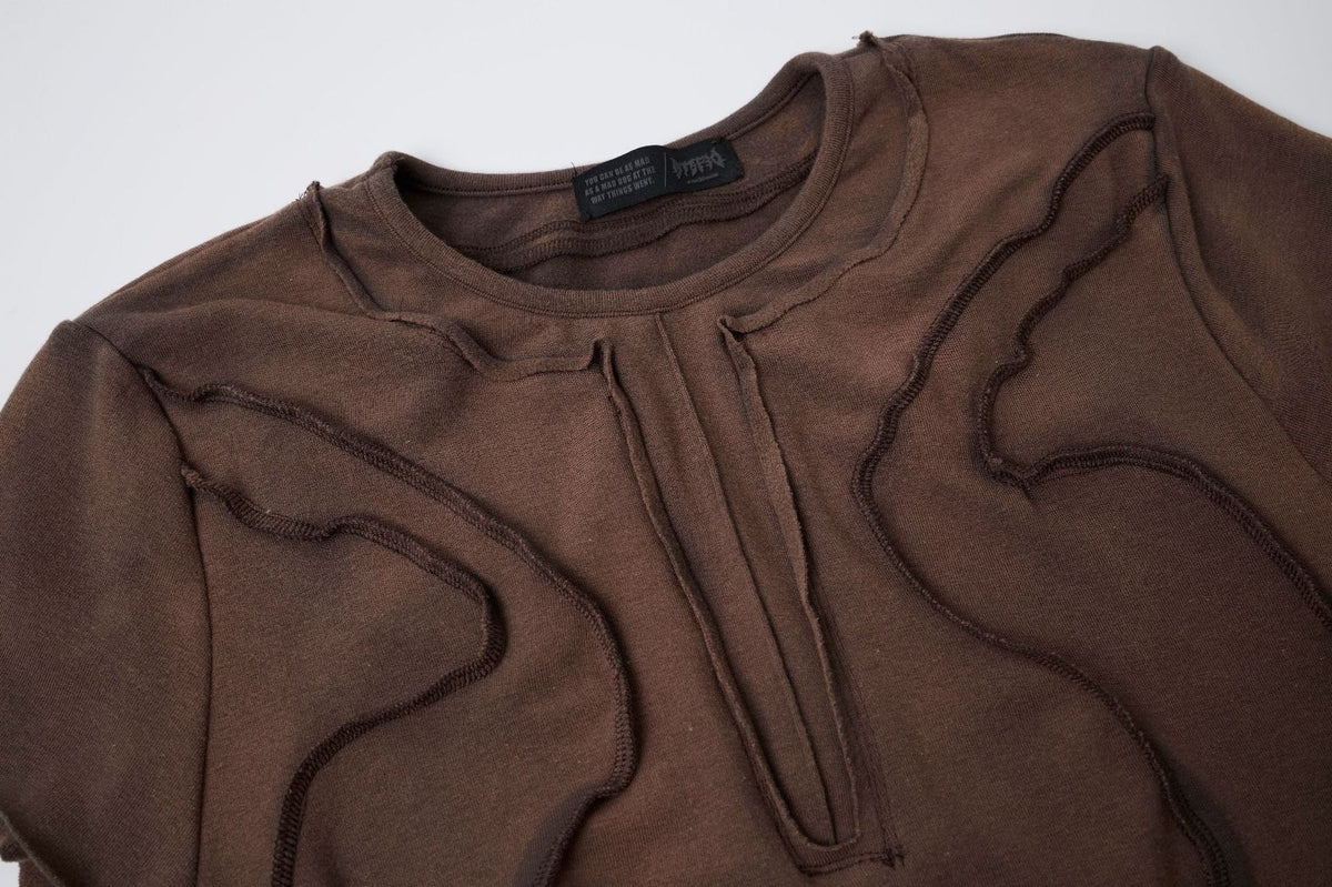 Washed Deconstruction Layered Short Sleeve T-Shirt