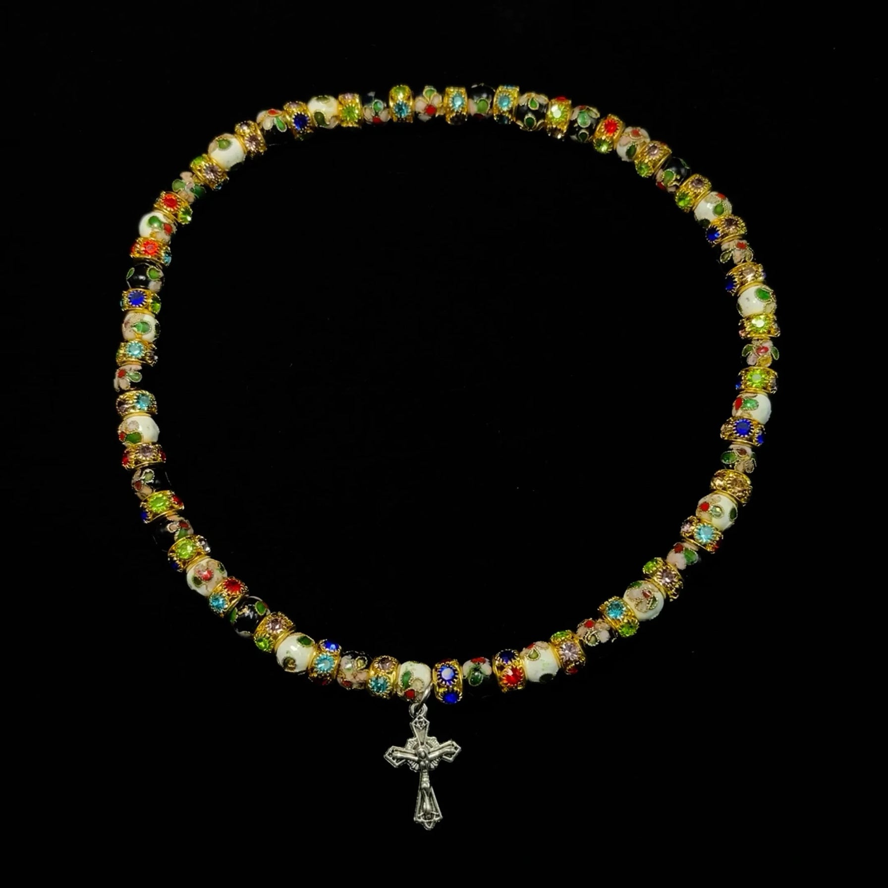 Thai Blue Cross Necklace