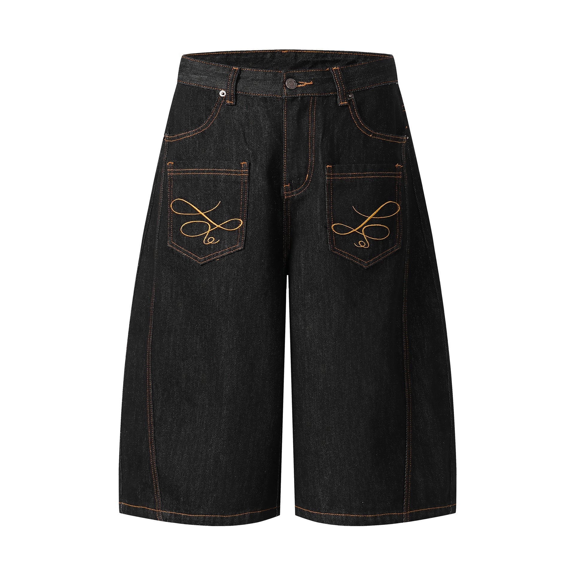 Embroidery Wide Leg Jort