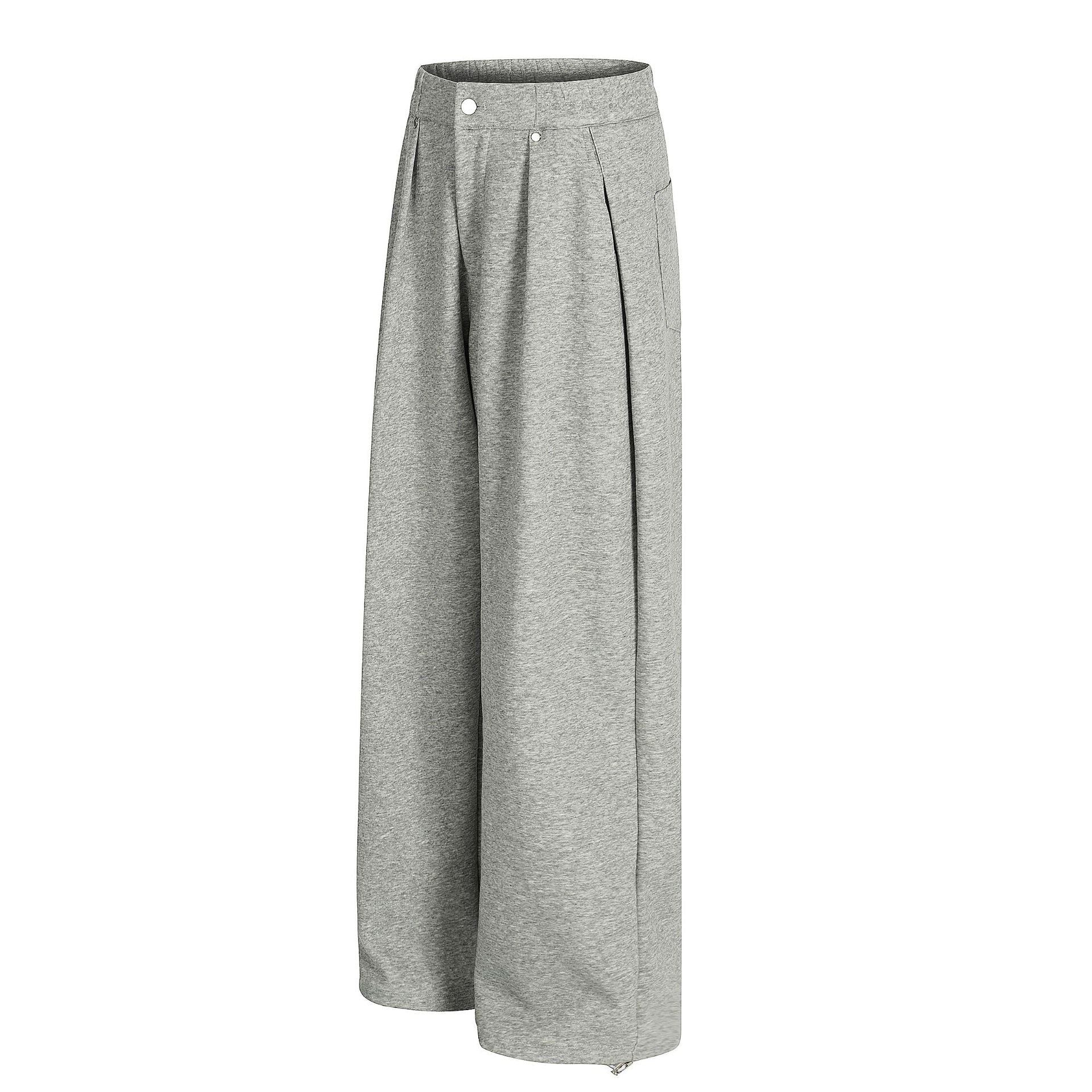 Drape Pleats Wide Leg Sweatpants