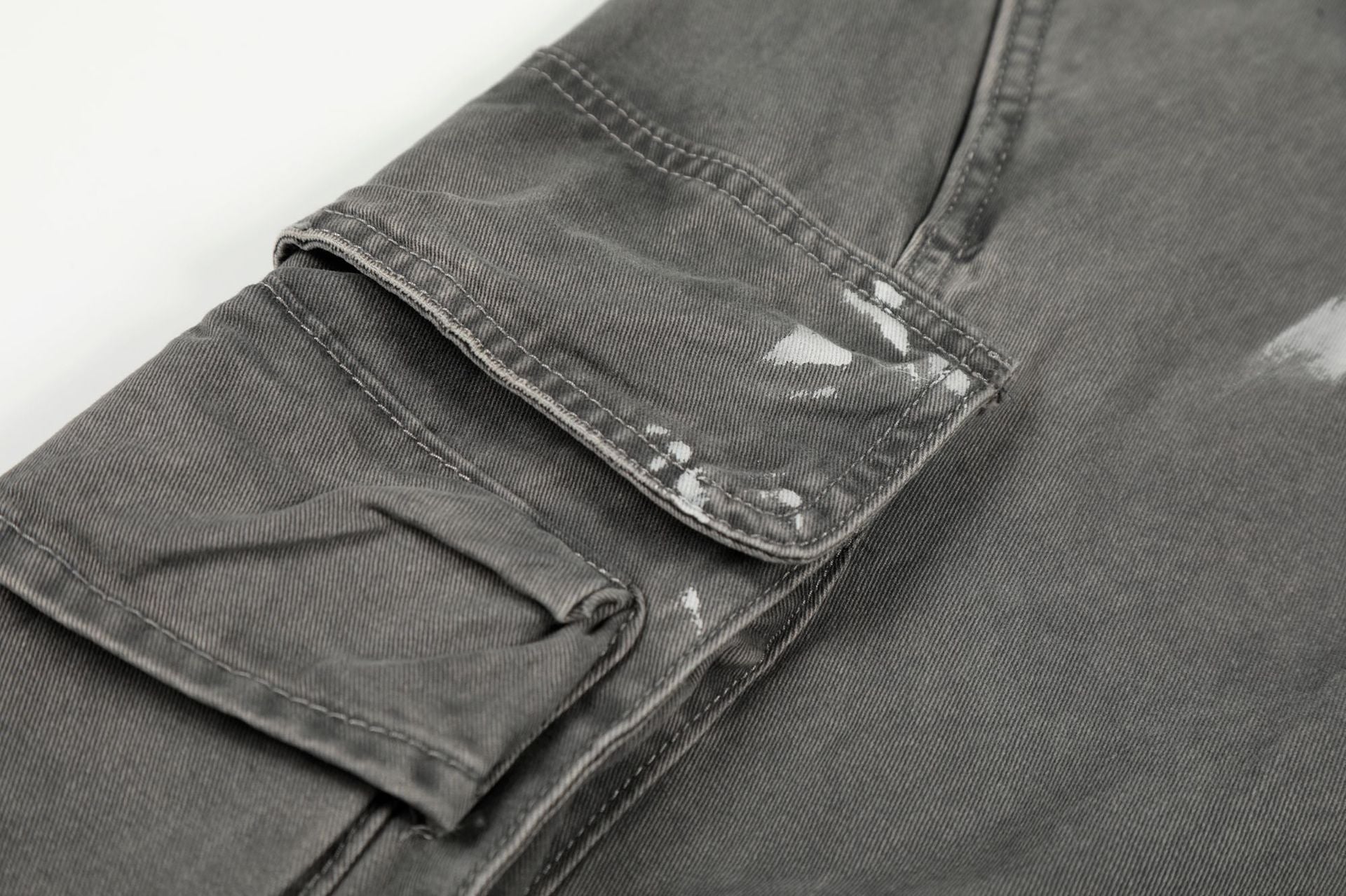 Damage Dirty Wide Leg Curved Cargo Pants
