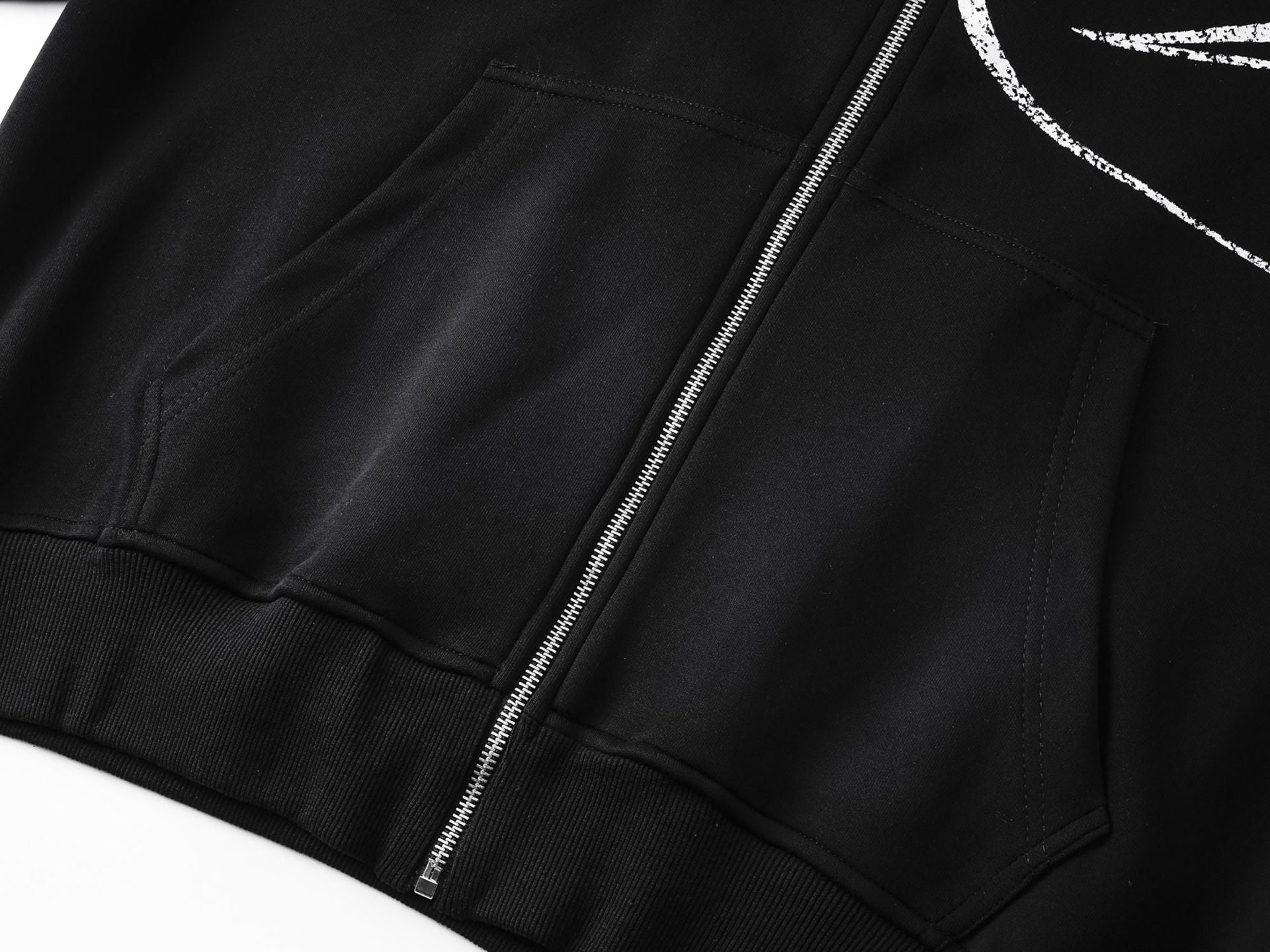 Letter Tribal Print Zipper Hoodie
