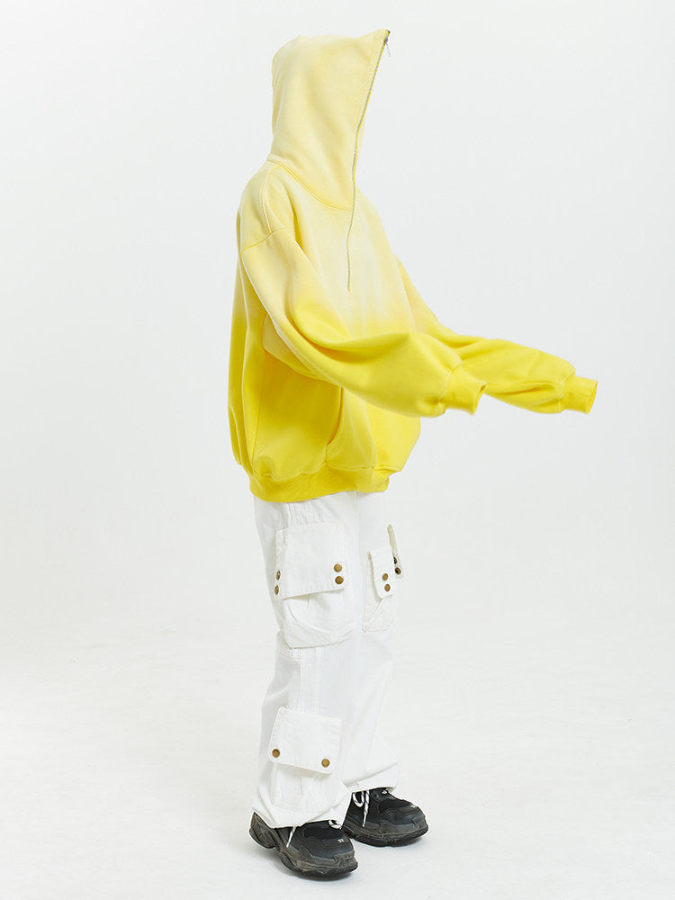 Gradient Half Zip Oversize Hoodie