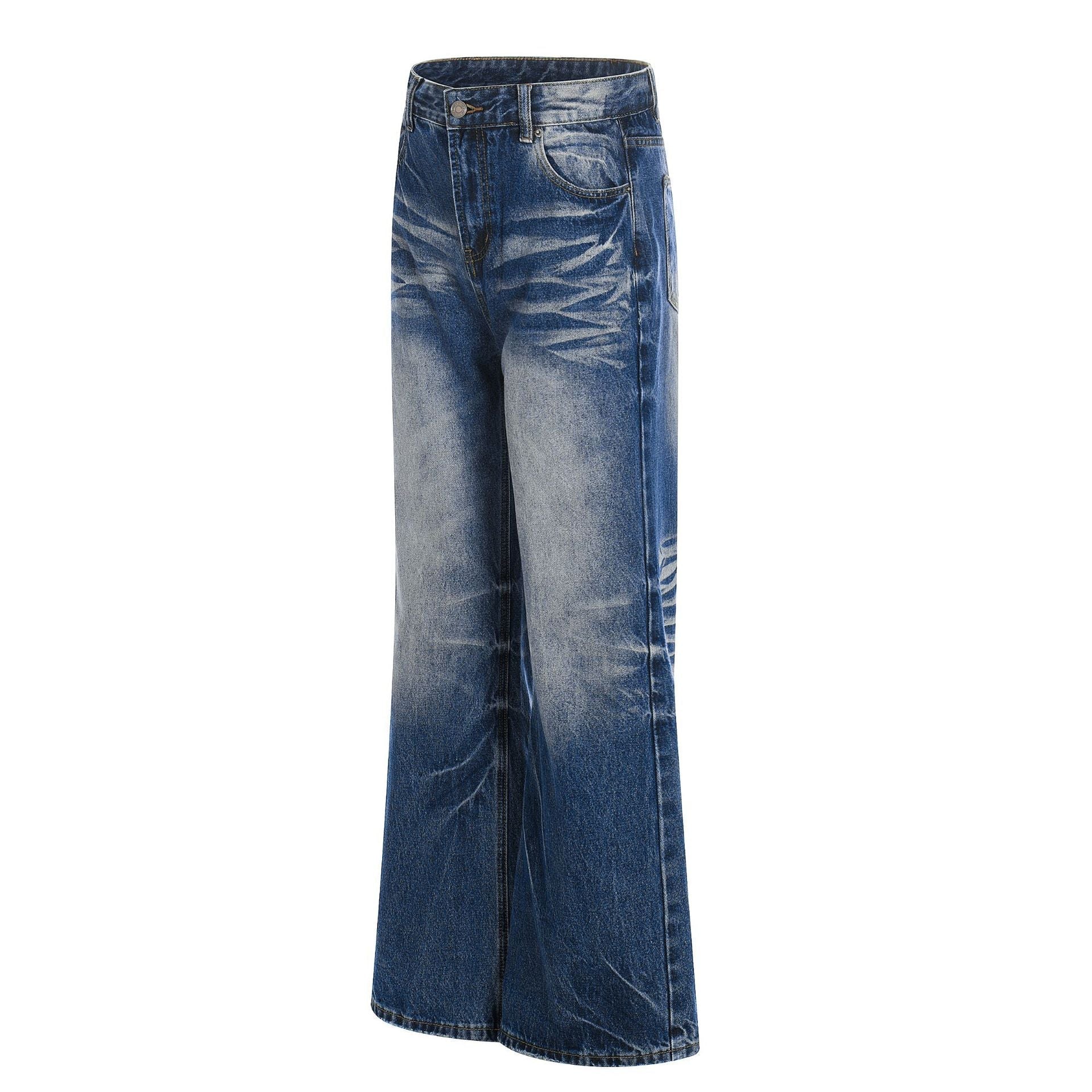 Washed Whiskers Flare Denim Jeans