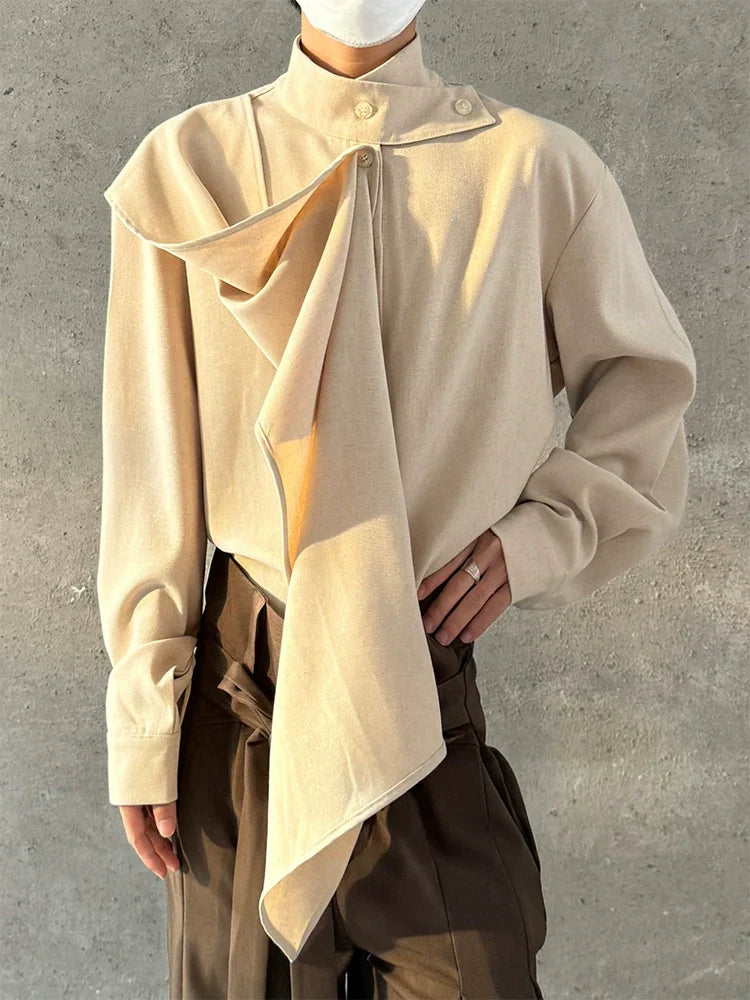 Chinese Style Standing-Collar Long Sleeve Shirt