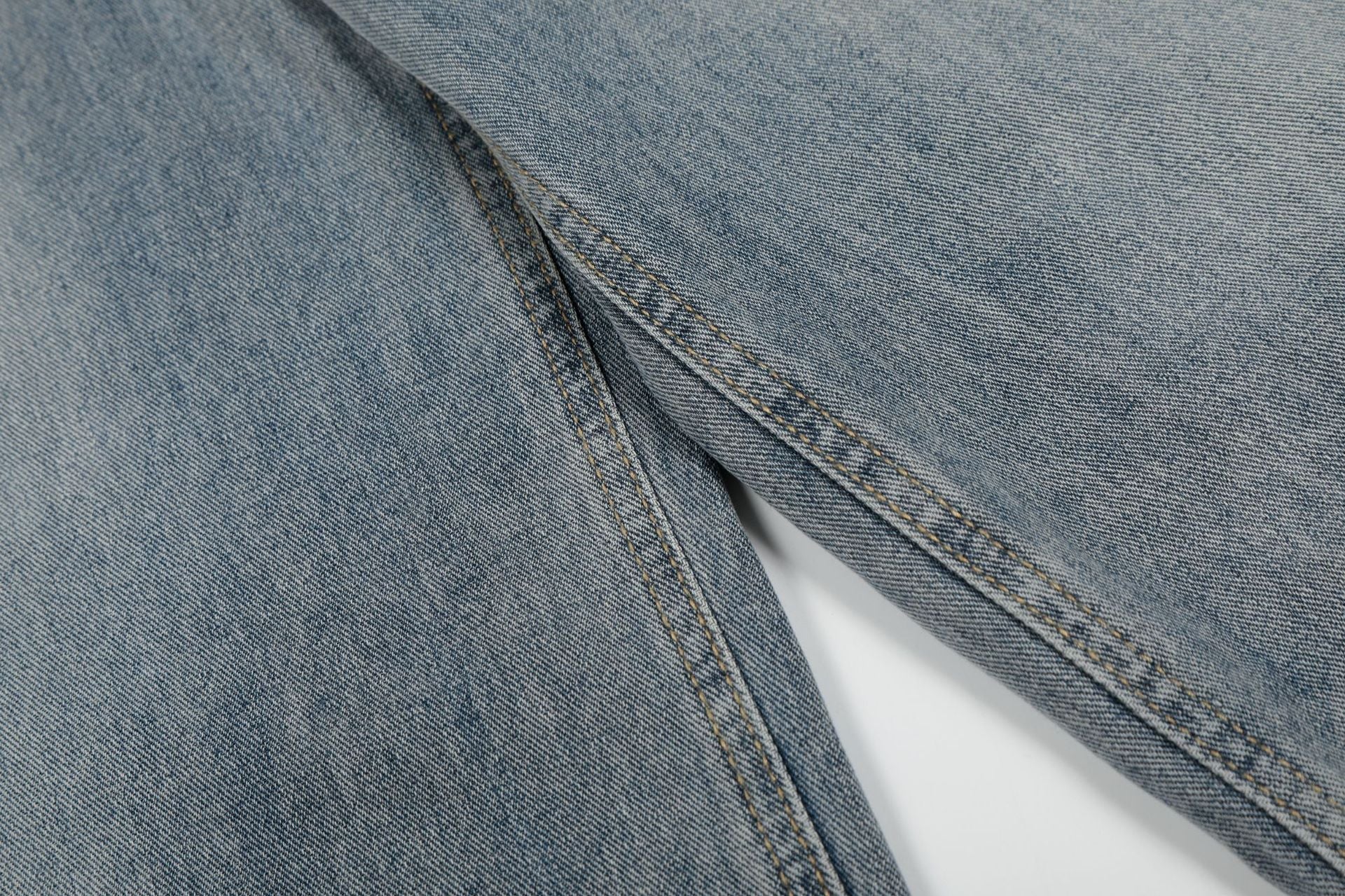 Button Fly Curved Wide Leg Denim Jeans
