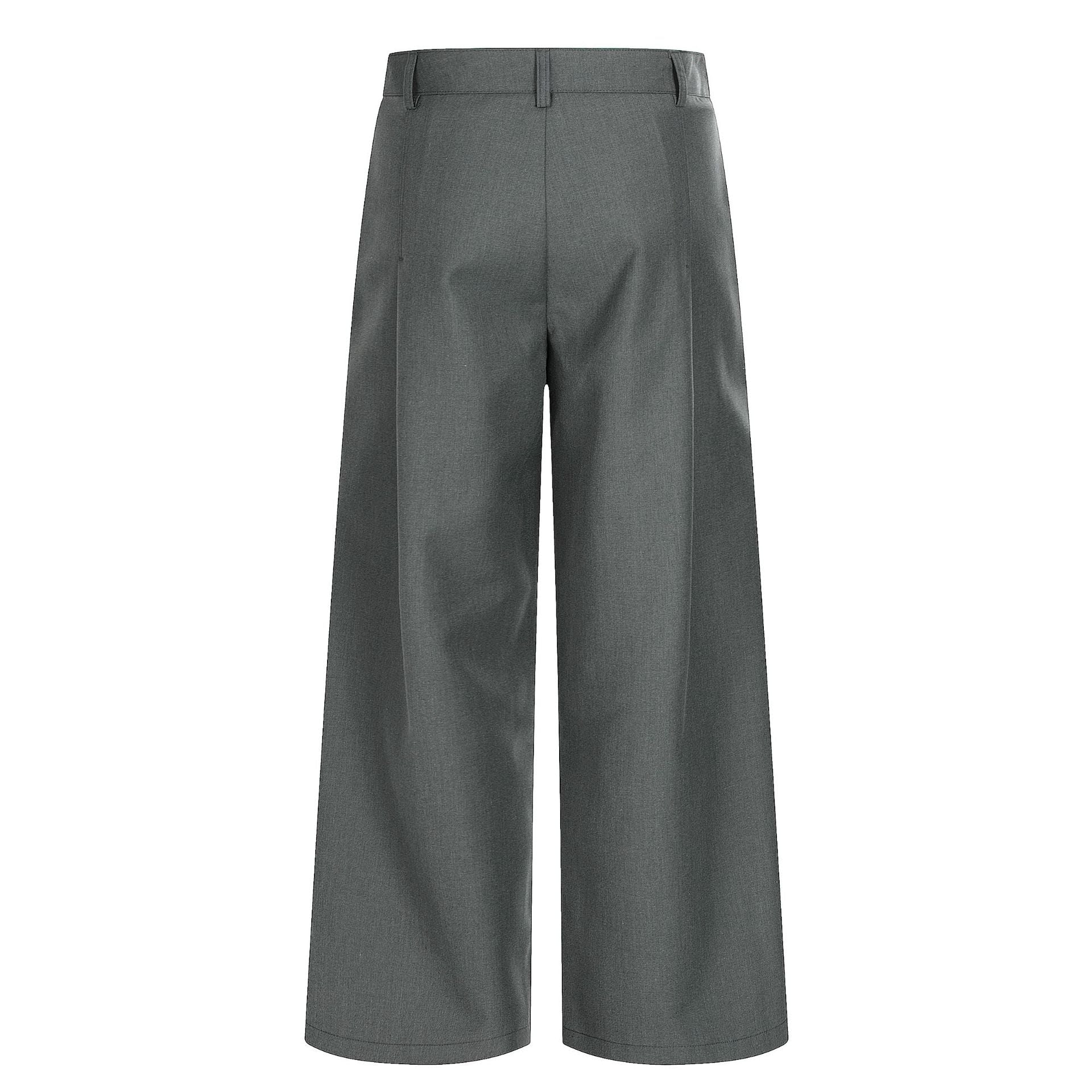 Deconstruction Pleats Draped Wide Leg Trousers