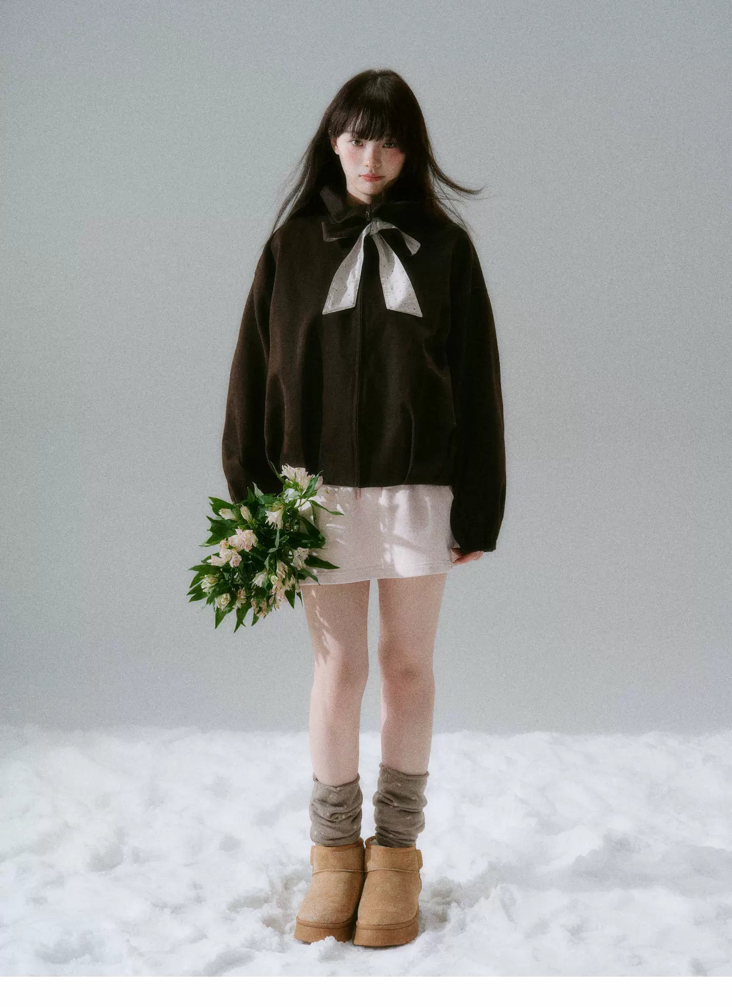 Bow Tie Collar Oversize Jacket