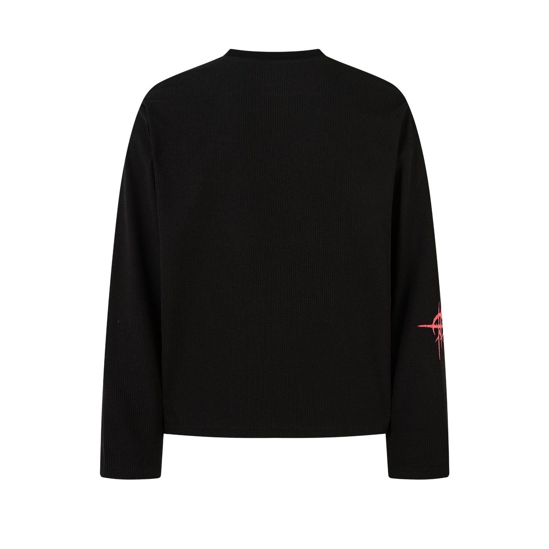 Cross Graphic Print Waffle Long Sleeve T-Shirt