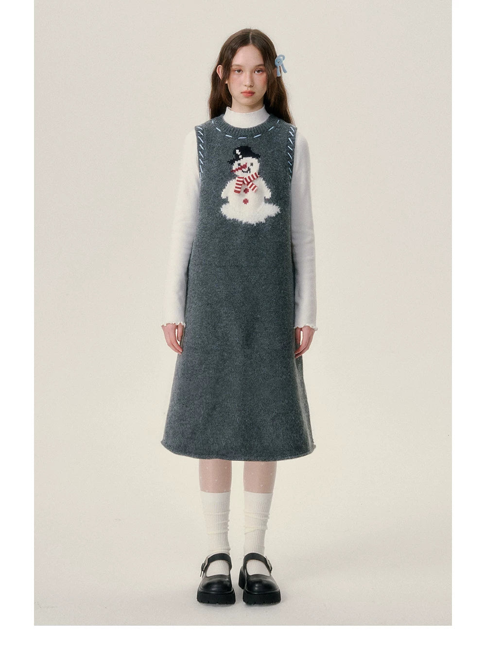 Thick Knit Vest Midi Dress