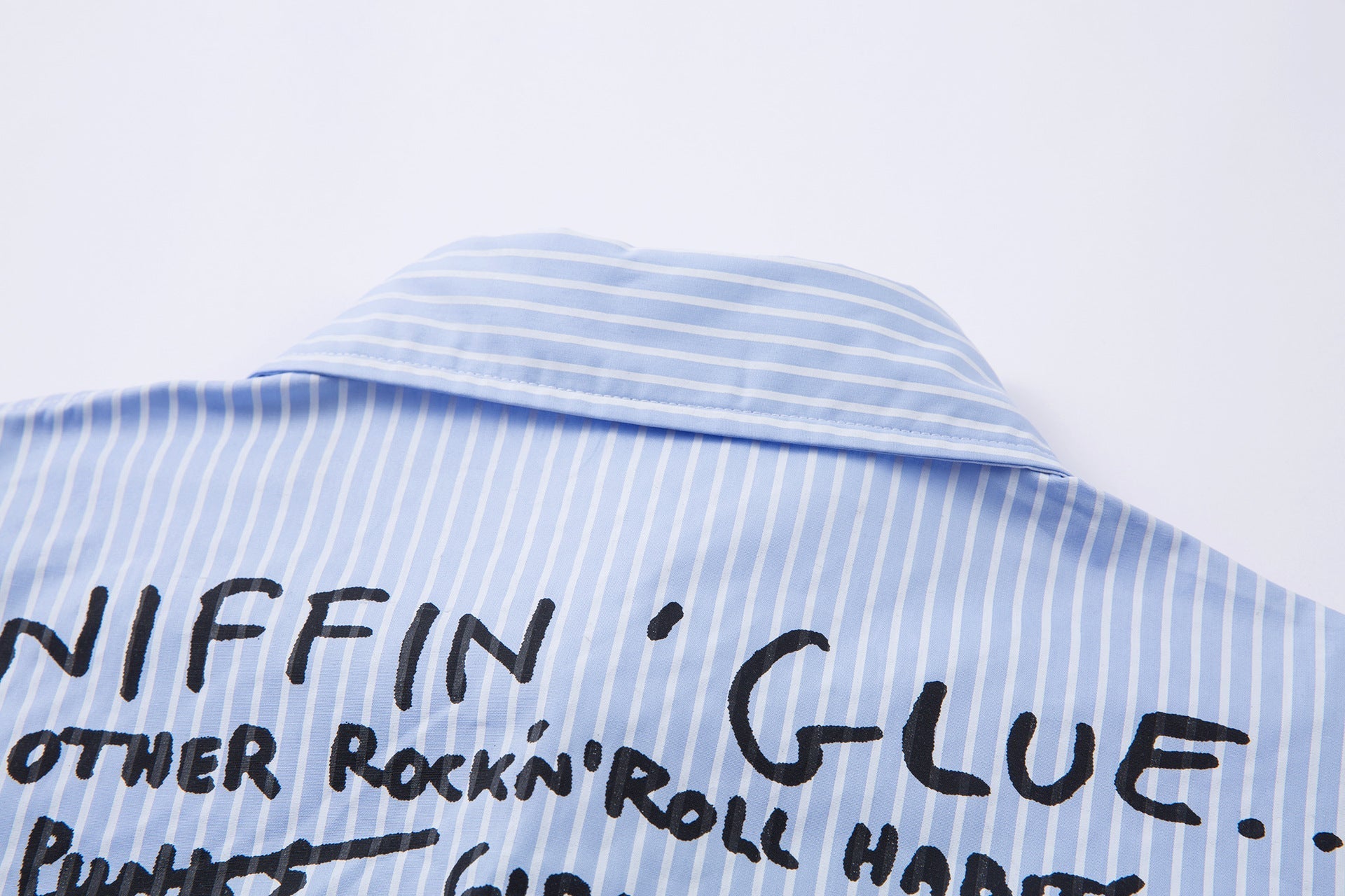 Fake Layered Stripe Print Long Sleeve Shirt