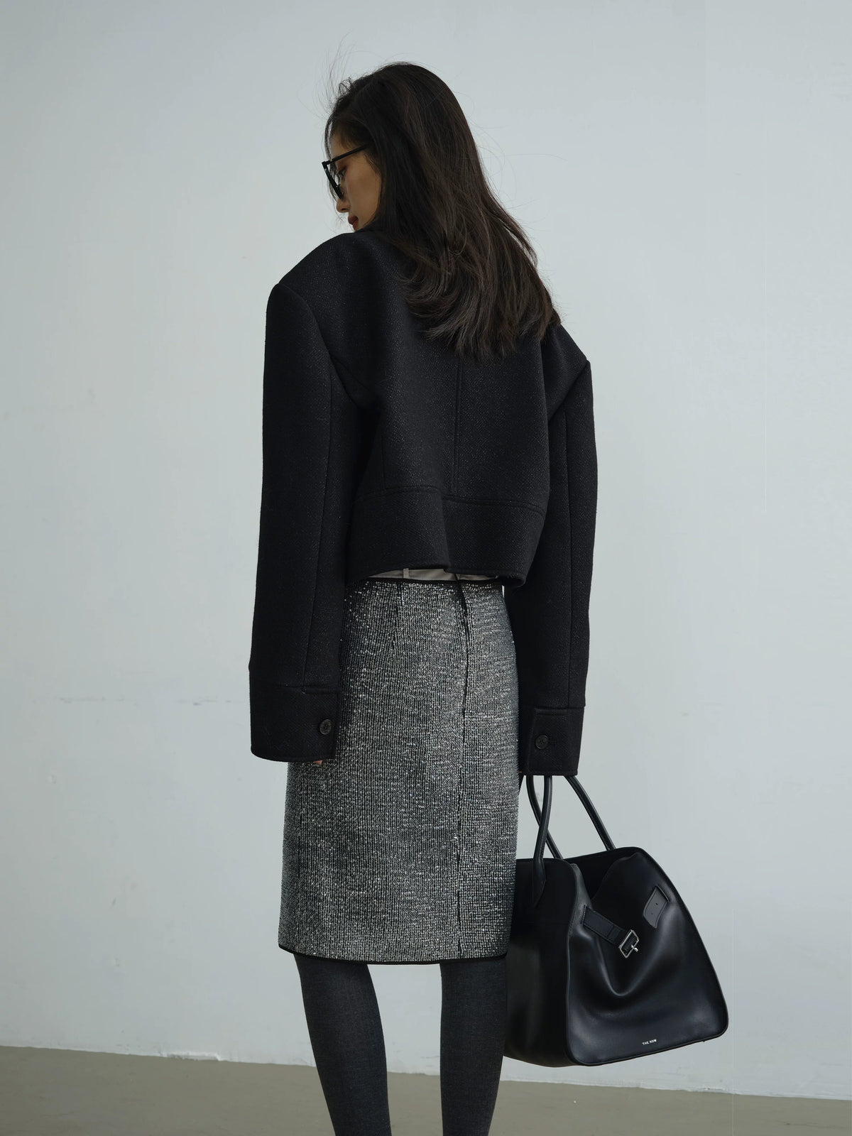 Detachable Lace Ruffle Edge Asymmetric Jacket