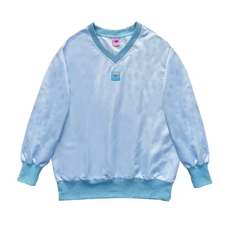 V-Neck Patch Embroidery Sweatshirt