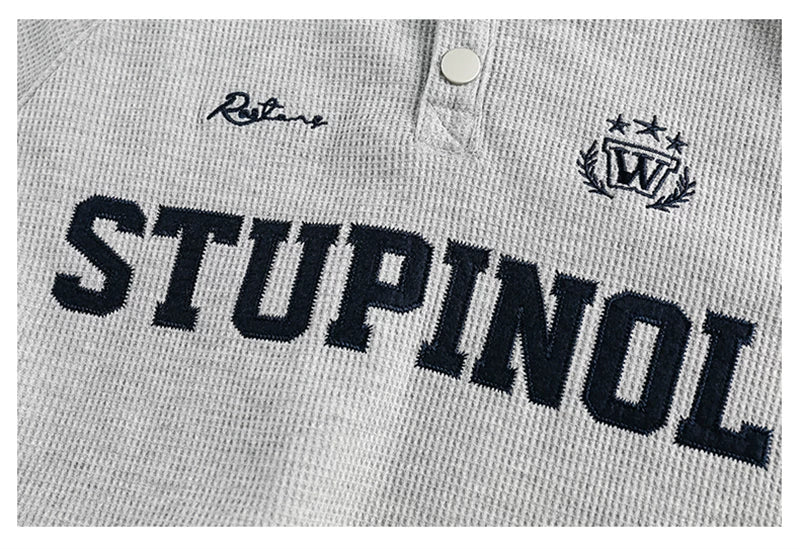 Oversized Polo Collar Sweatshirt