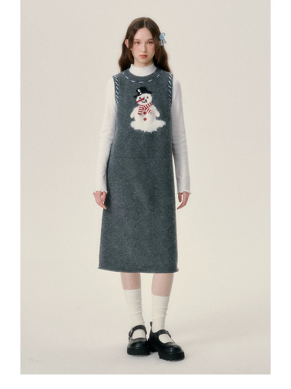 Thick Knit Vest Midi Dress