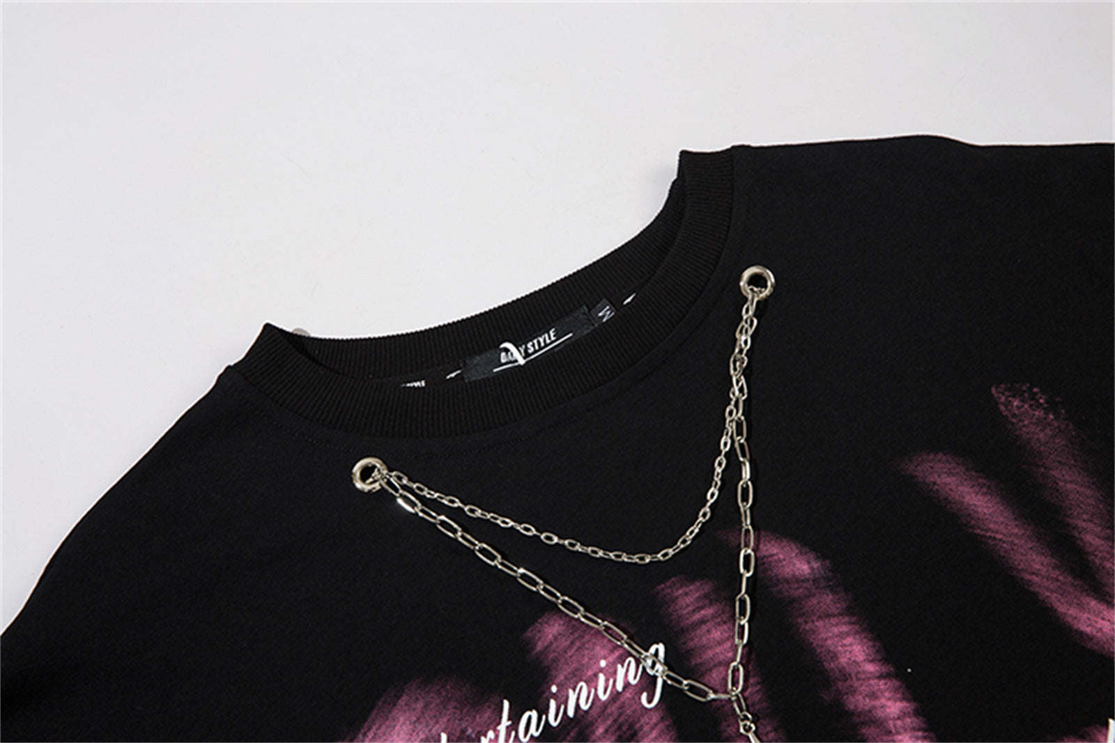 Necklace Letter Graffiti Fleece Sweatshirt