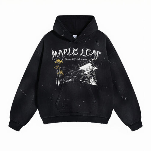 Sweat à capuche oversize à imprimé spray-dye - noir / M