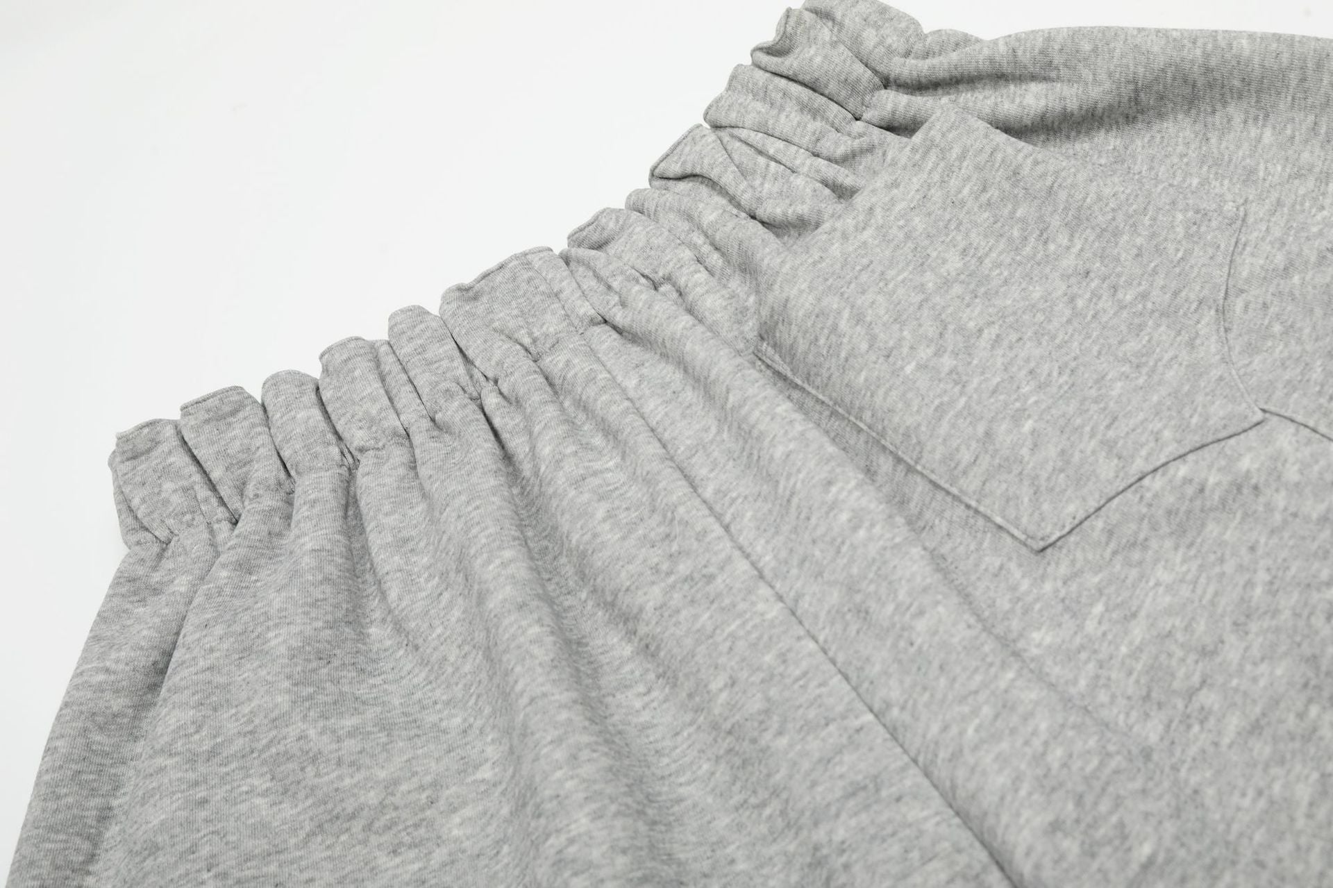 Pleats Panel Wide Leg Half Sweatpants