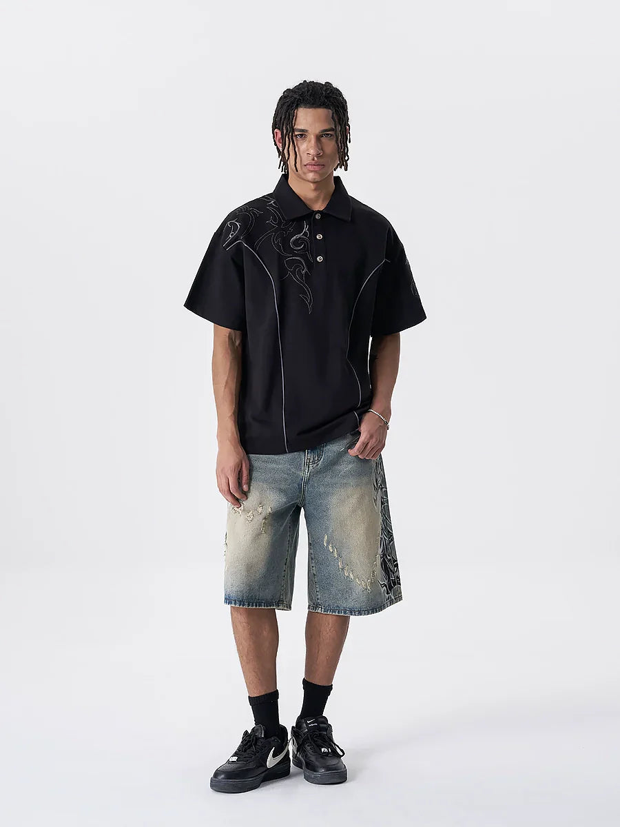 Heavyweight Embroidery Polo Shirt