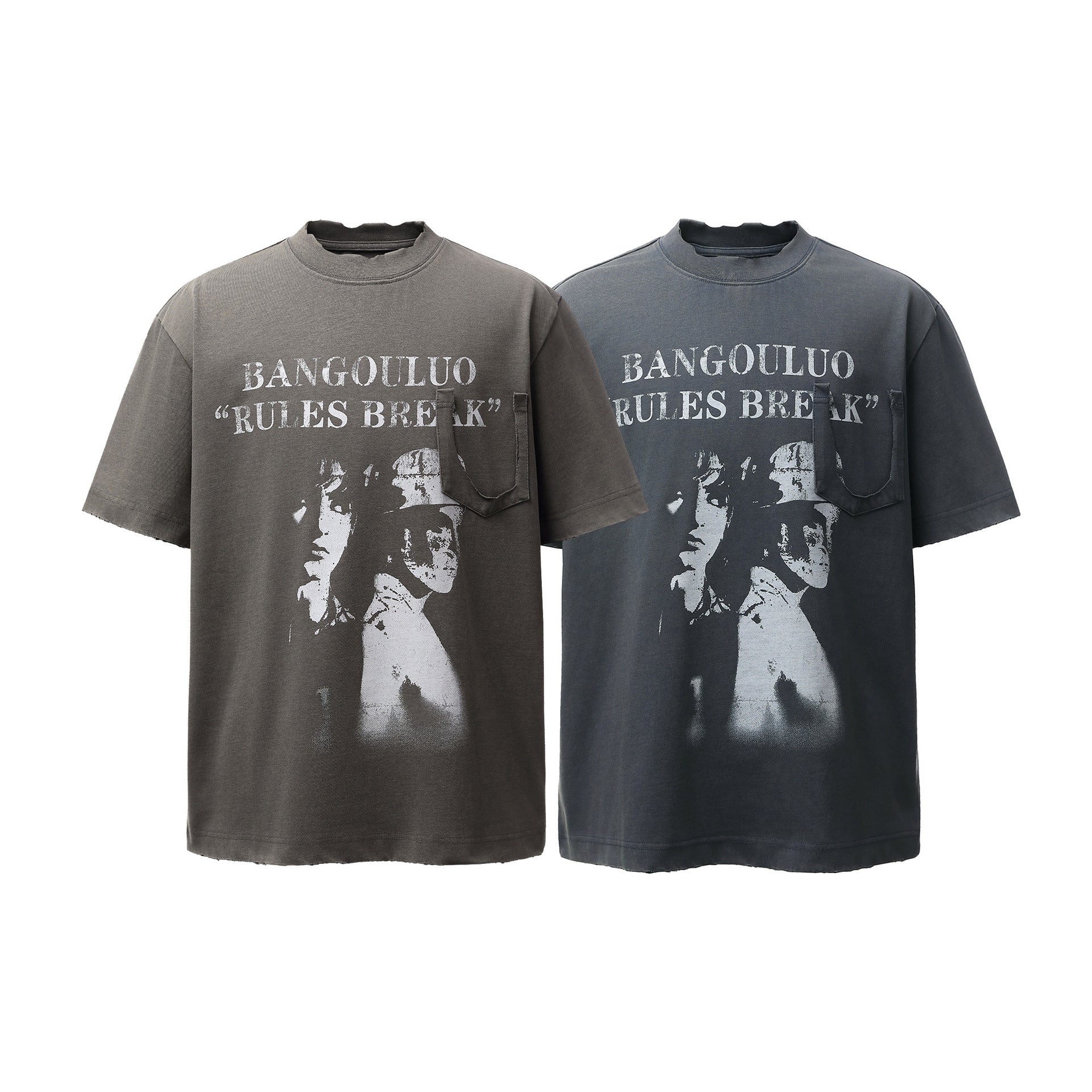 Portrait Letter Print Short Sleeve T-Shirt