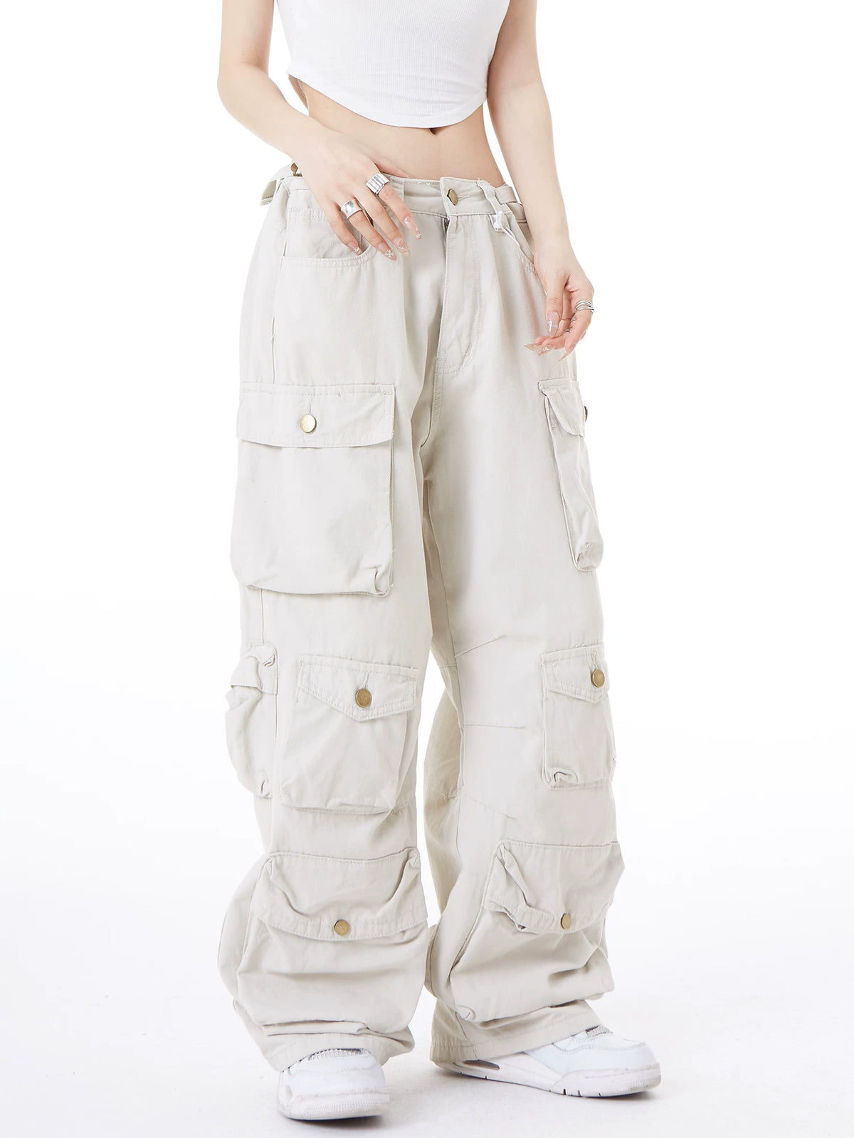 Pantalon cargo large multipoches