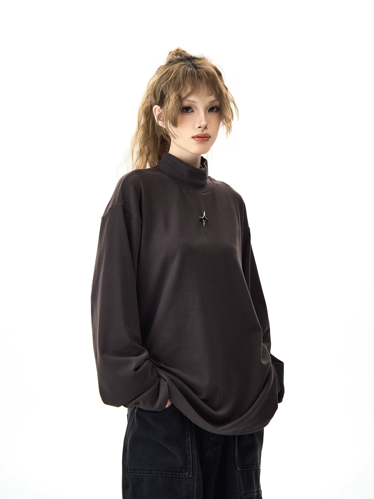 High Neck Long Sleeved T-Shirt
